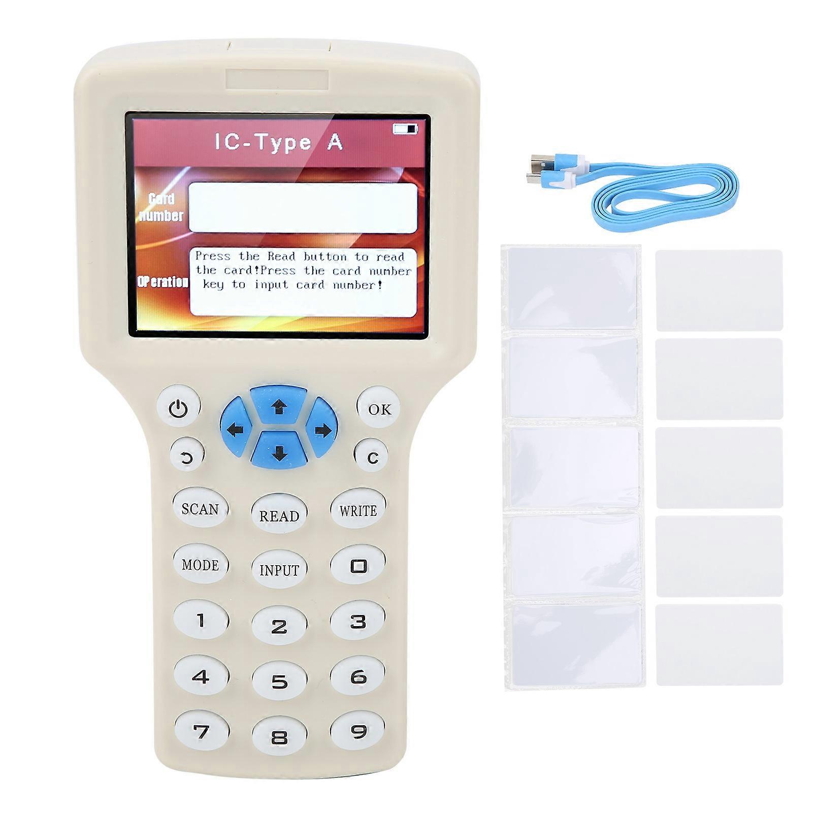 Handheld IC ID Card Reader Writer Multiple Frequency Portable CUID/FUID/UFUID Tag DuplicatorBeige