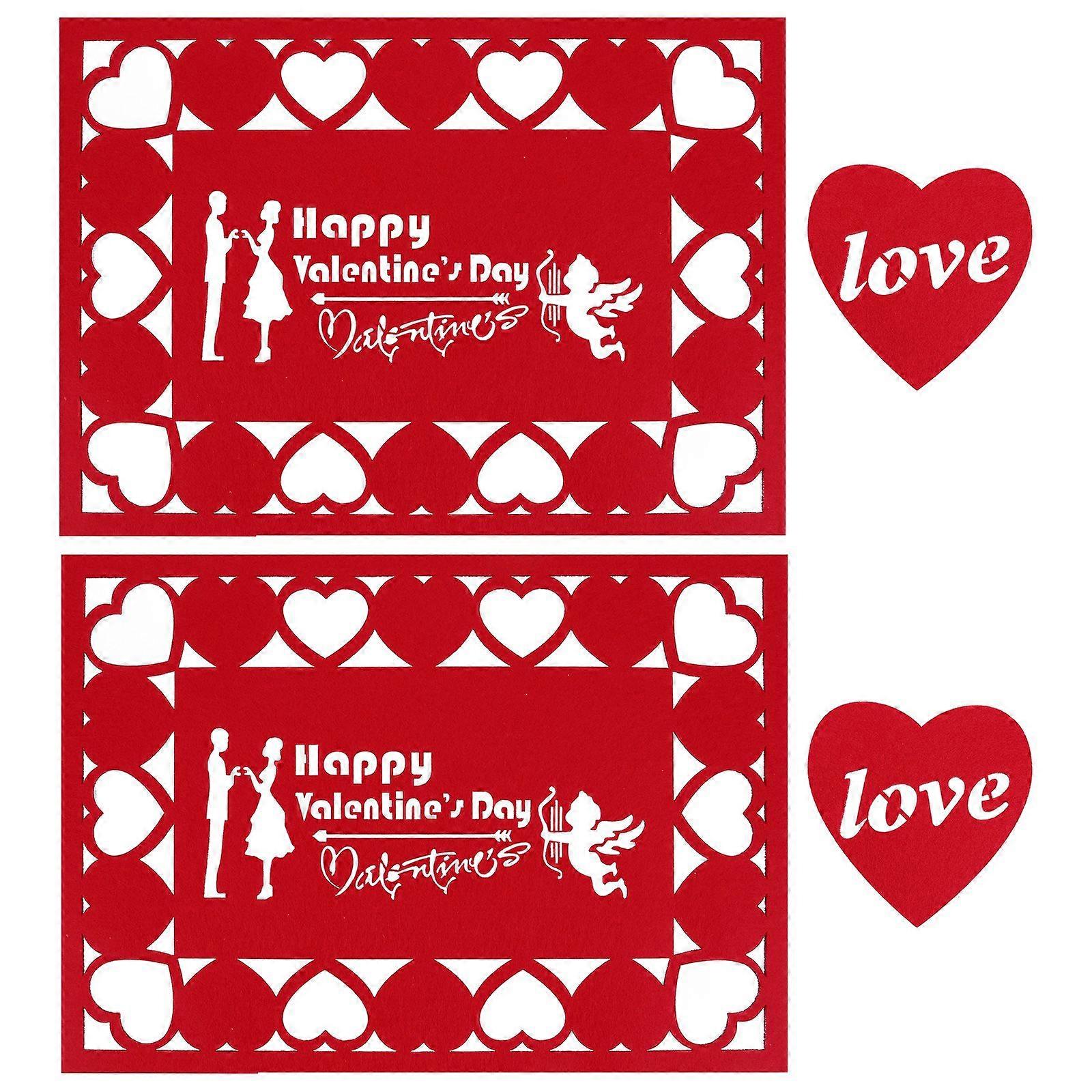 4pcs/ Set Valentine's Day Placemats Tabletop Coasters  Party Tableware Mats