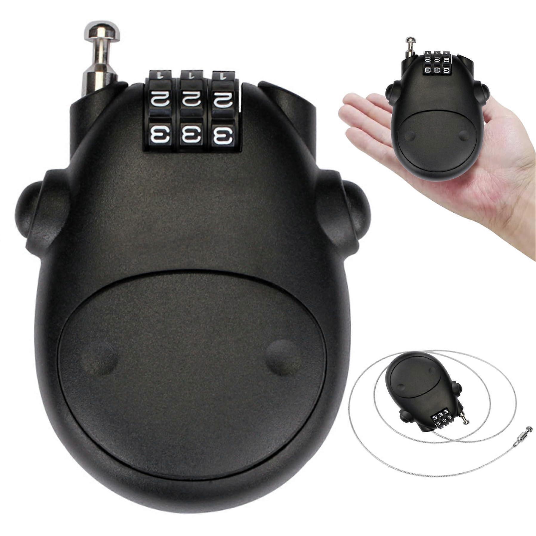 Combination Lock Agat Theft - Cute Cow Design, Black 3-Digit Password, Durable ABS Engineering Plastic, Versatile Use