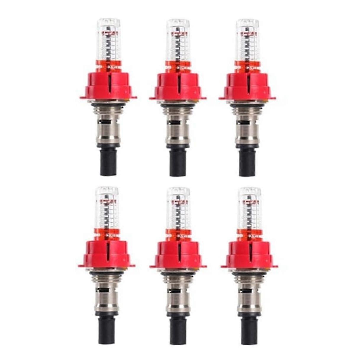 6 Pcs Underfloor Heating Manifold Flow Meter, Visual Flow Monitoring Regulator for Underfloor Heatin