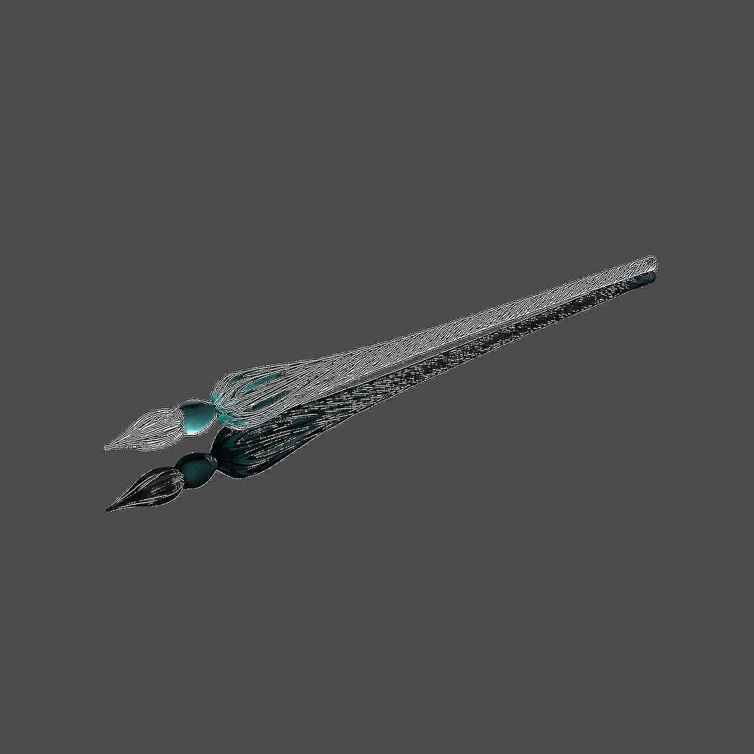 Χειροποίητη γυάλινη μάνδρα εμβύθιση κρύσταλλο καλλιγραφία πένα υπογραφή βυθισμένο στυλό για καλλιτέχνη γυναίκες άνδρες έφηβοι, γράφοντας σχέδια διακόσμηση δώρα (πάγος πράσινο)