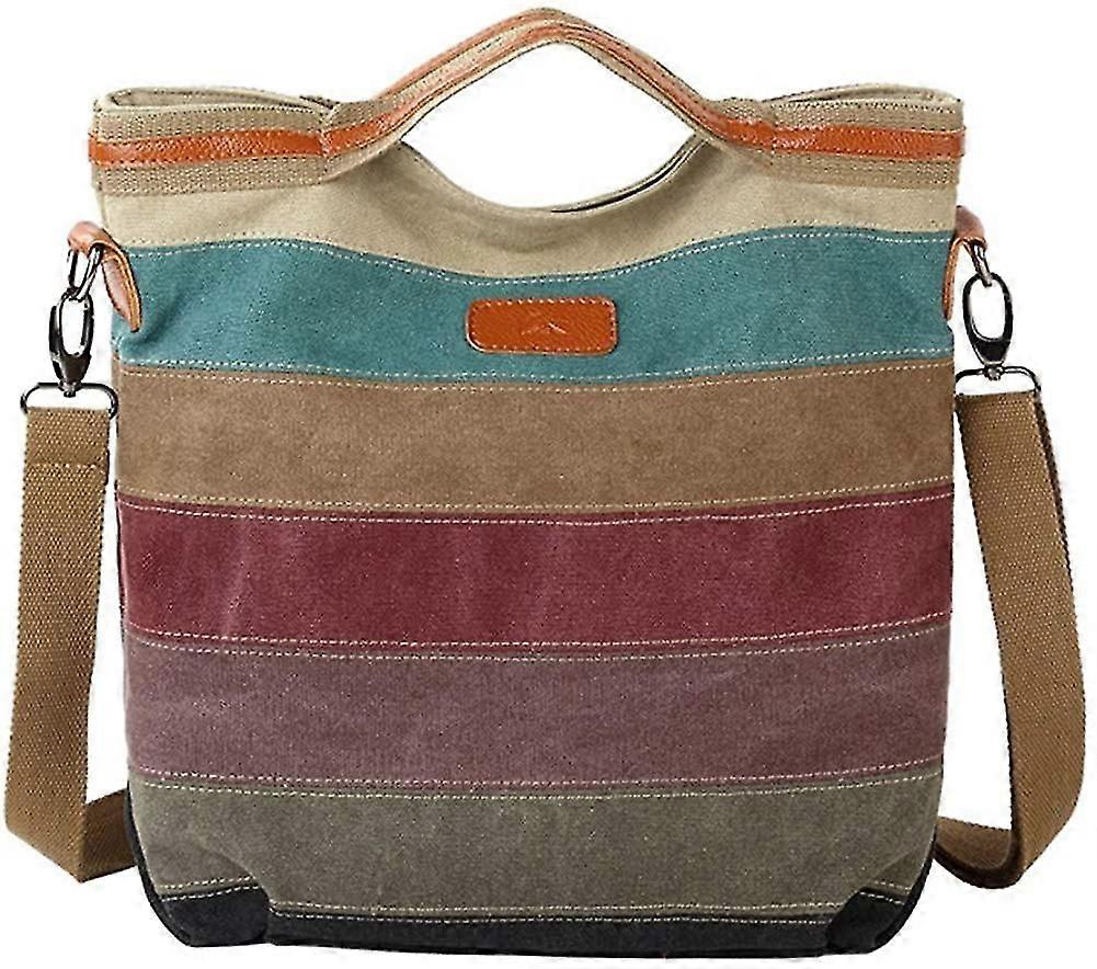 قوس قزح القطن قماش حقيبة الكتف حقيبة حقيبة يد عارضة