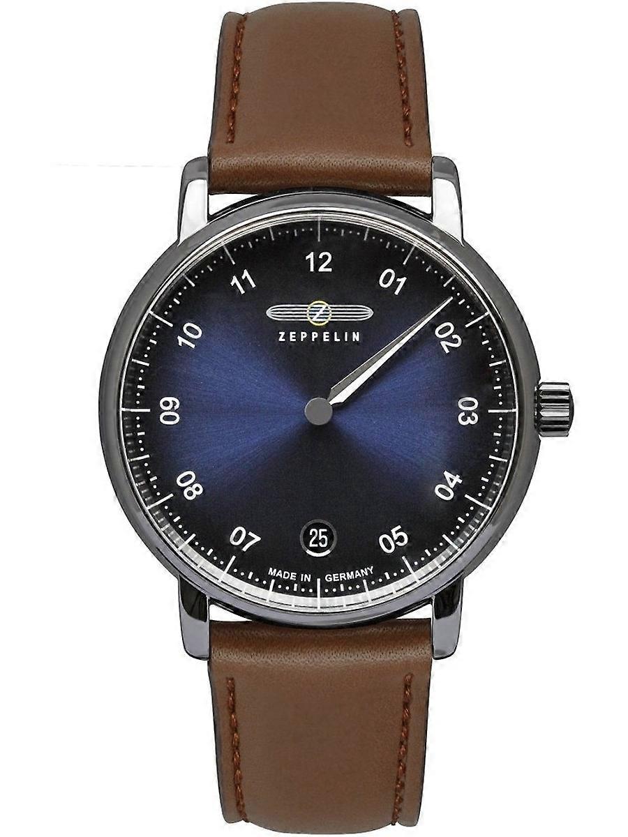 Orologio da donna Zeppelin in pelle di vitello marrone Monotimer 8643-3