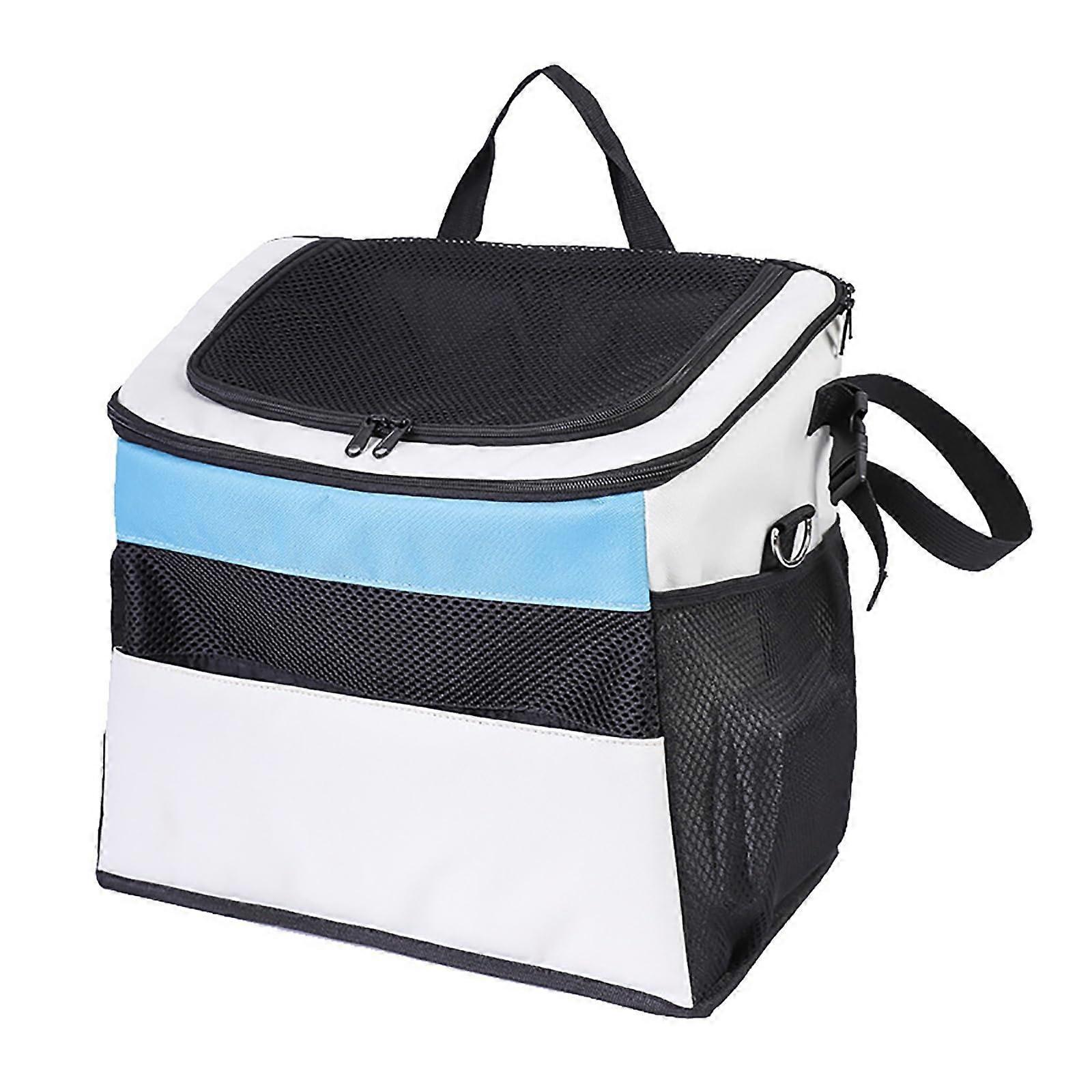 Dog Bicycle Basket Carrier, Removable Pet Carrier with Side Pockets (White)