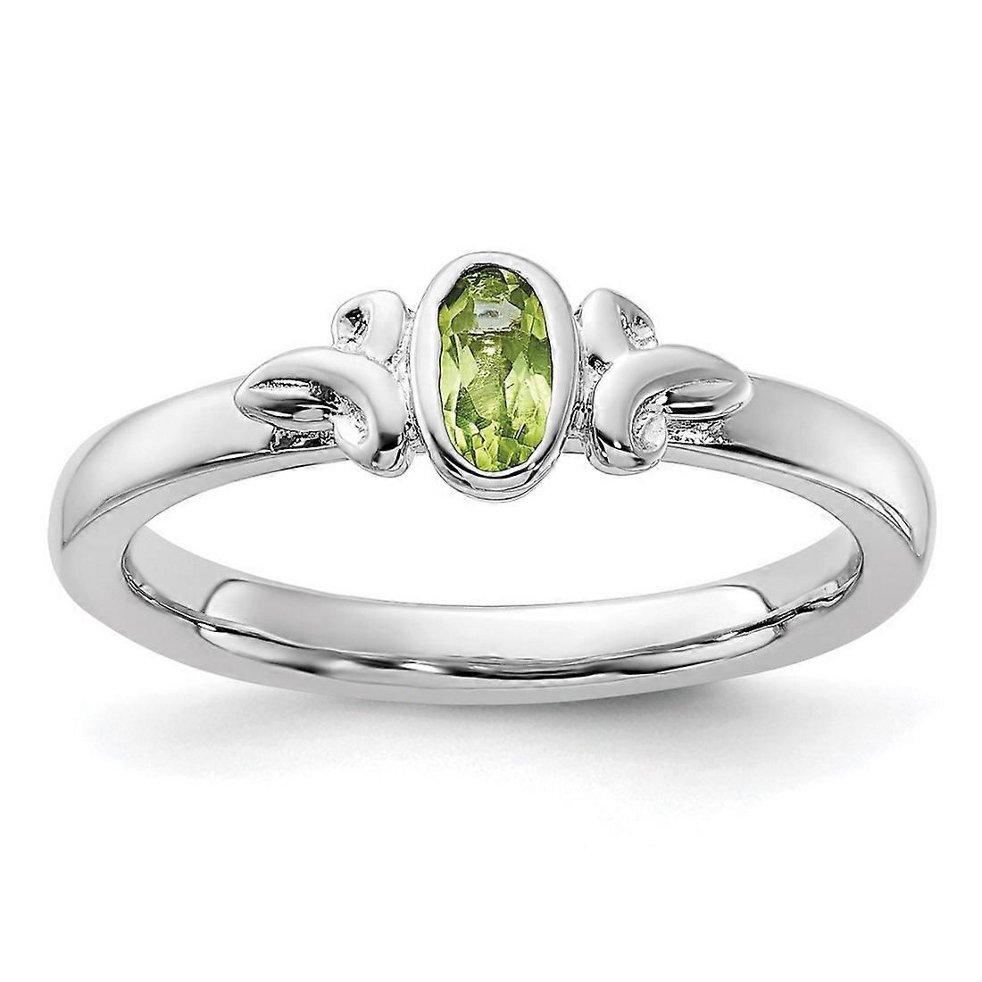 925 Sterling Silver Stackable Peridot Ring-Stackable-Ring for Women - Ring Size: 5 to 10