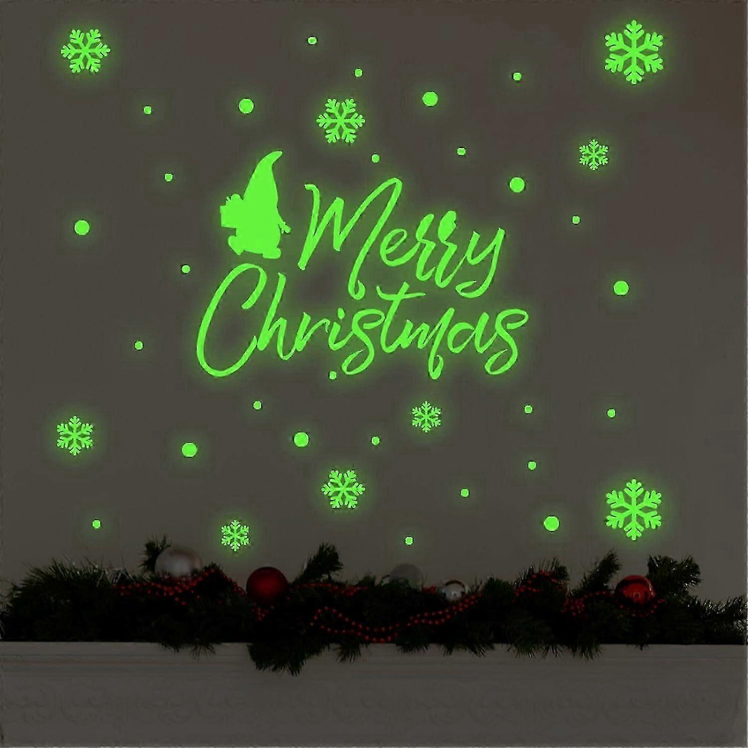 Christmas Window Sticker Glow in the Dark Snowflake Christmas Sticker Glow in the Dark PVC Sticker