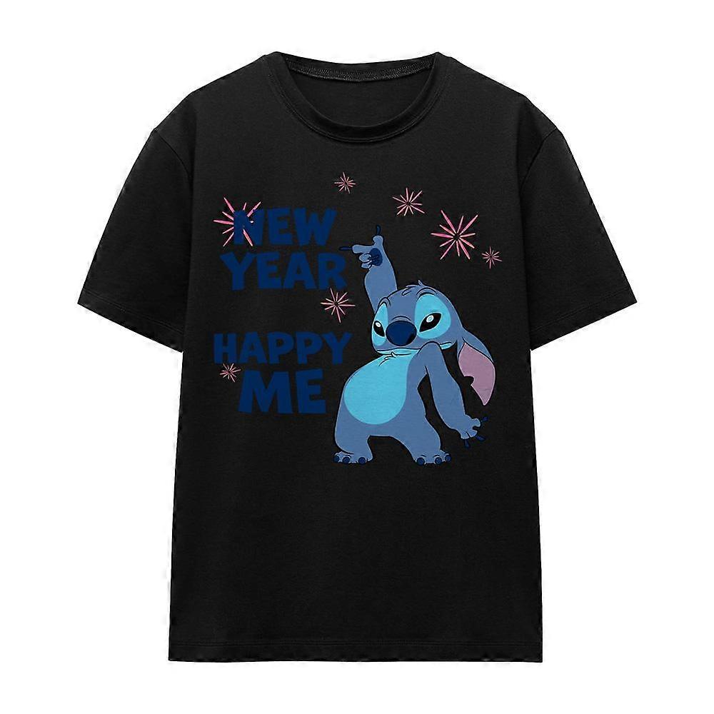 Lilo & Stitch Unisex Erwachsene Neujahr, Happy Me T-Shirt