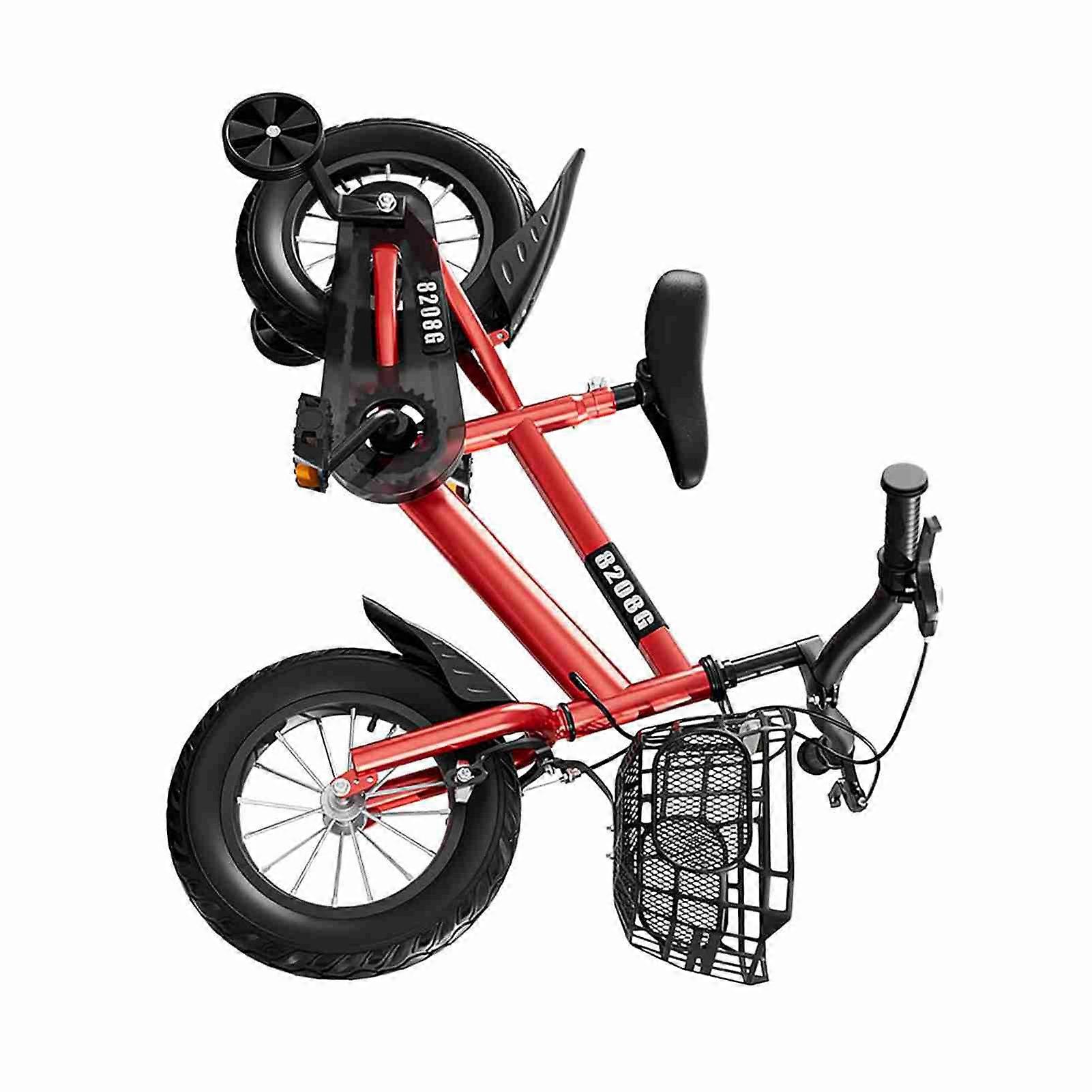 Bicicleta para Crianças para Meninas 14/16 Polegadas com Rodinhas & Cesta - Vermelho, Branco, Verde