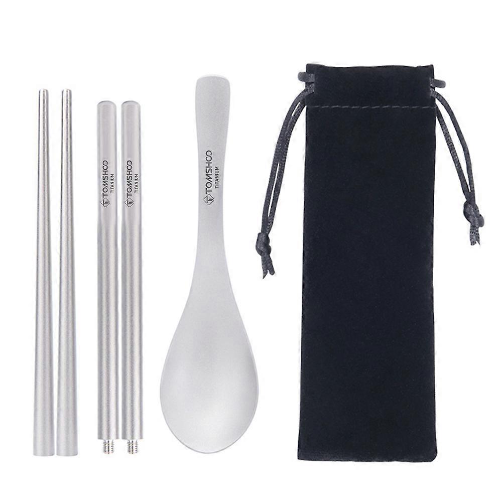 Spoon Set Ti Two-Section Mold Slip Resistant Portable Easy to Clean Reusable for Camping Chopsticks and Spoons set