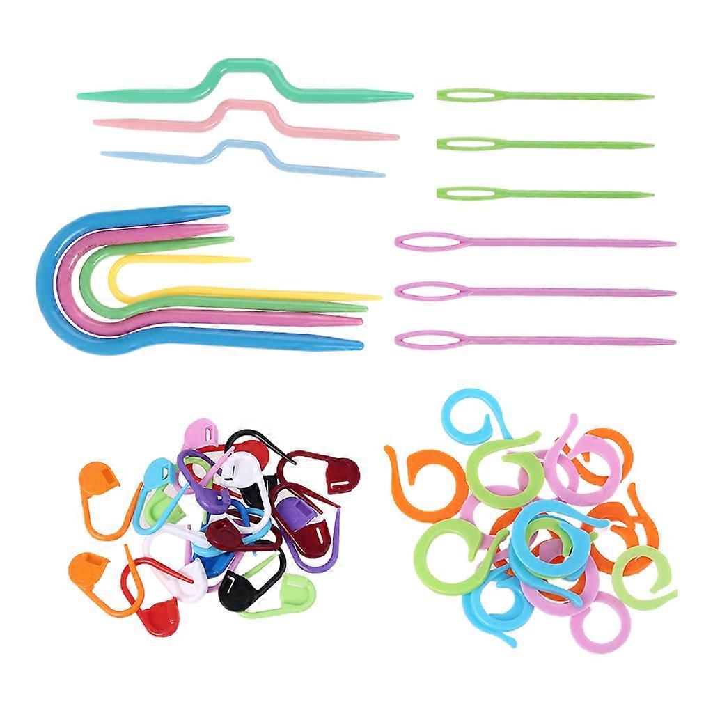 1Set Twist zakřivené ruční pletací jehlice Kabel ve tvaru U Jehlový steh Marker