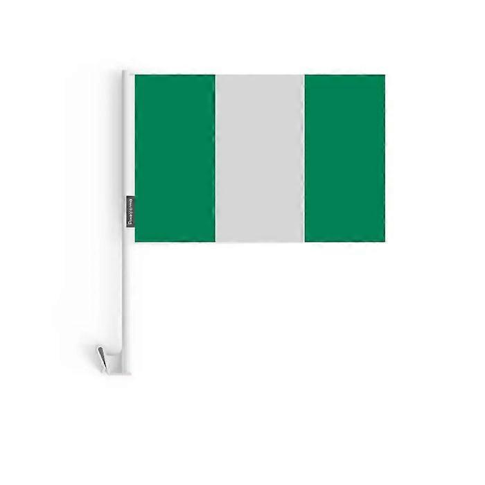 Nigeria Car Flag – 14 x 21 cm – Polyester Fabric – Window Attachment – 10 pieces