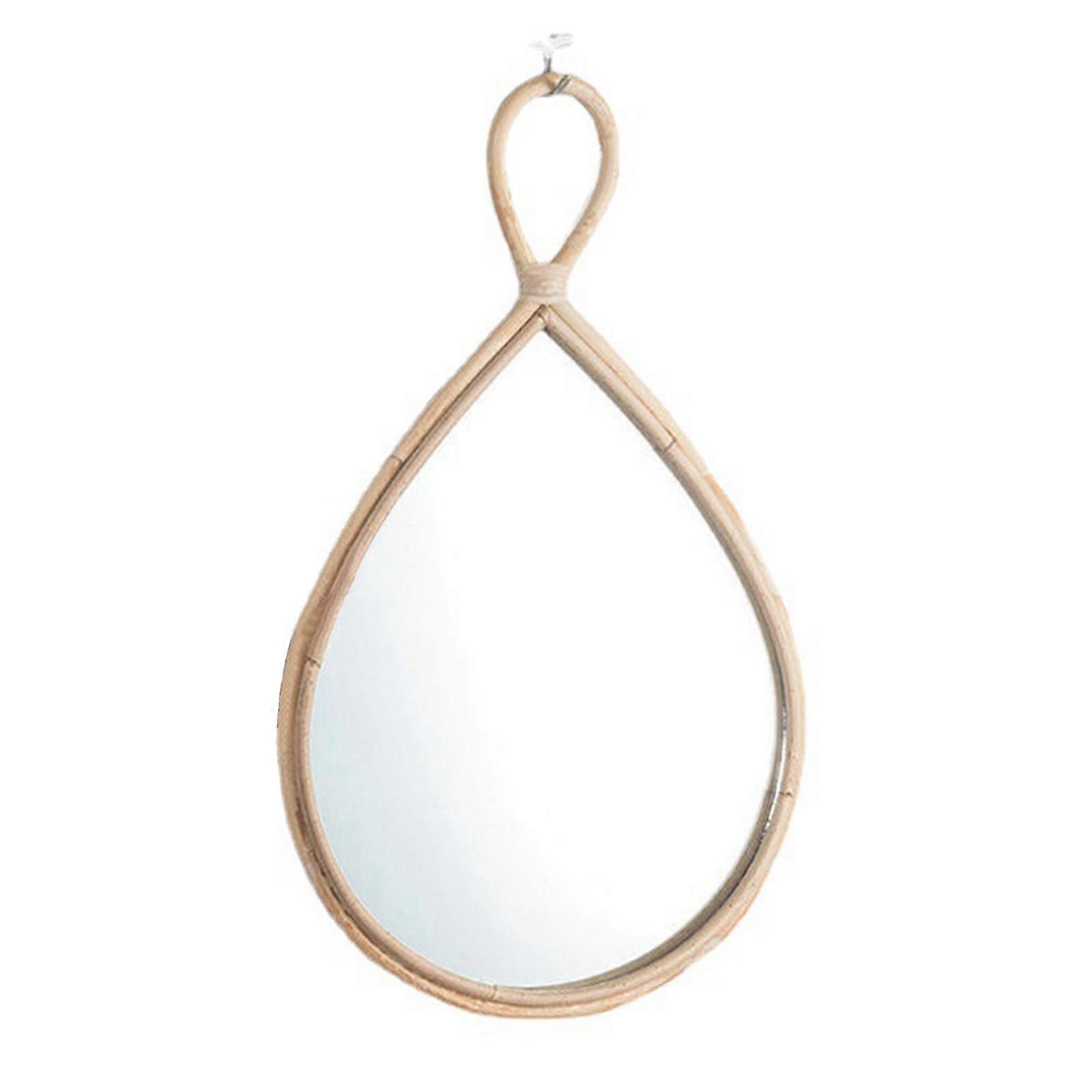 Miroir mural en rotin style rétro, tissé à la main, multicolore