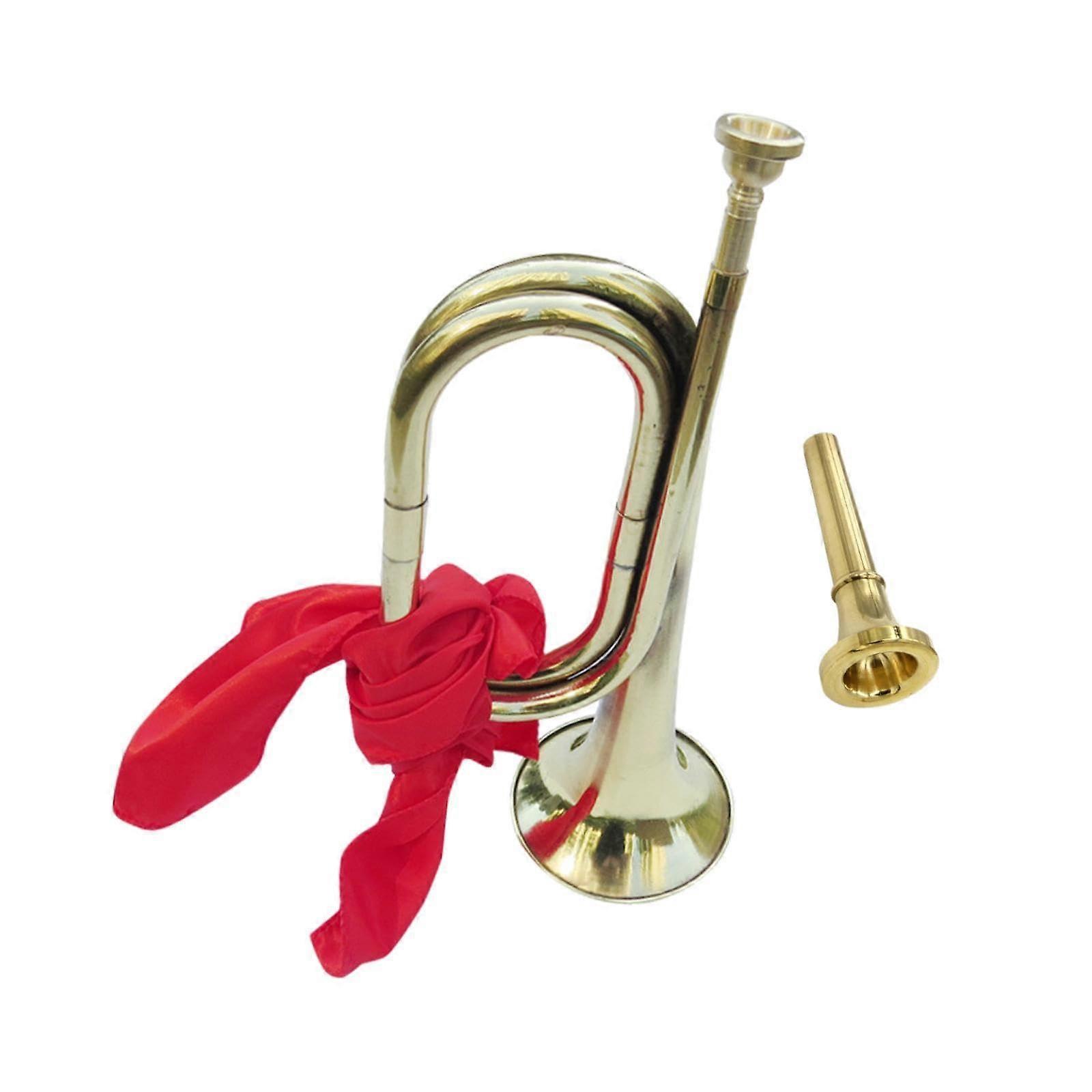 Professional C Flat Bugle Trumpet for Marching Band and Military Performances Brass Instrument with Polished Surface