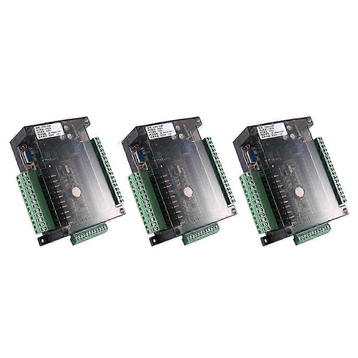 3X FX3U-24MT PLC Industrial Control Board 14 Input 10 Output 6AD 2DA with 485 Communication and (B)