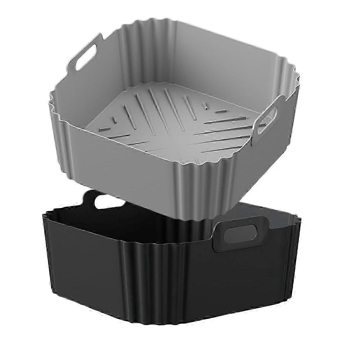 2PCS Silicone Air Fryer Liners for Air Fryer Pro XL AF141 AF140 AF181 Square Air Fryer Liners Reusable Basket C