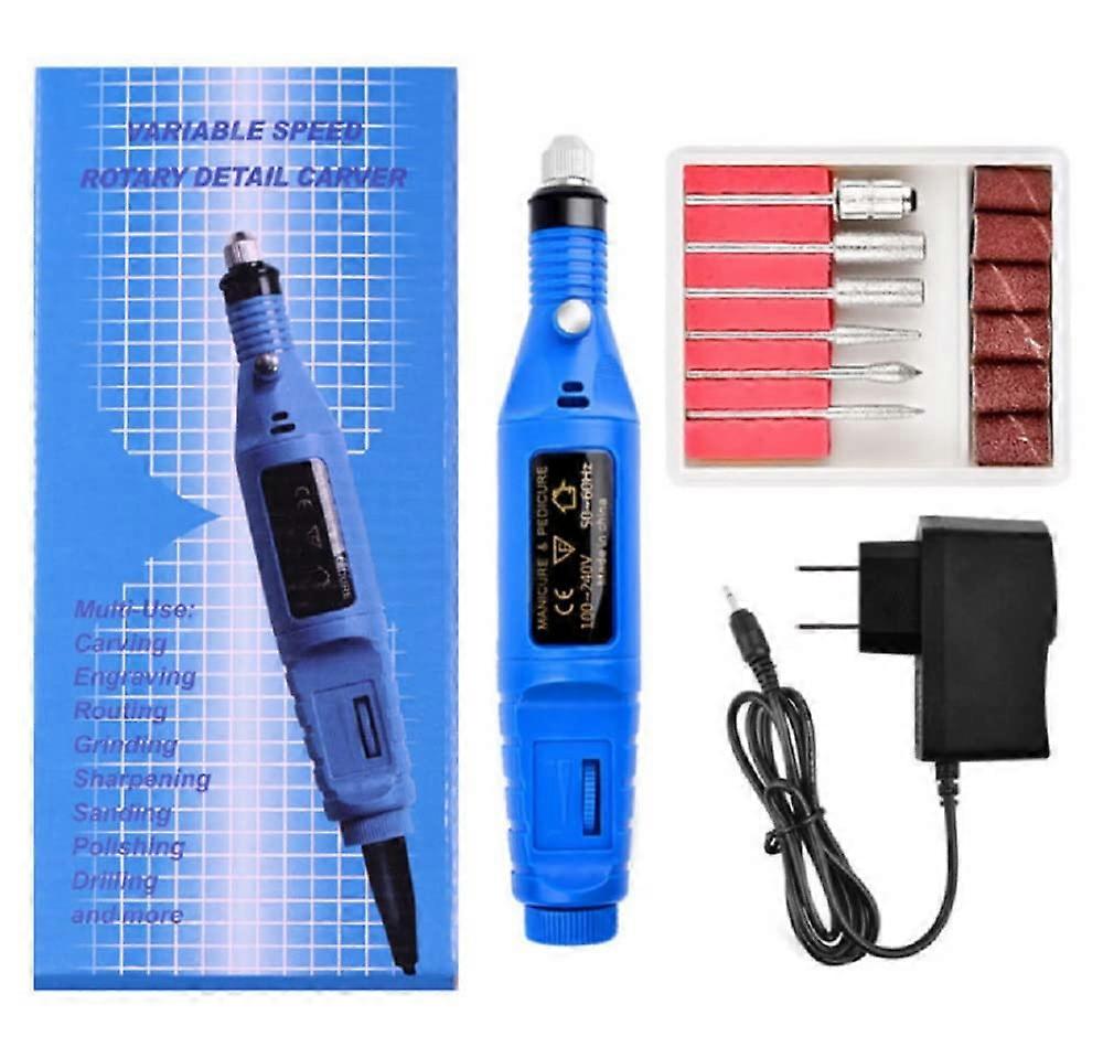 Nail Tools Electric Nail Sharpener for Dead Skin Removal, Blue Model 7669, Compact and Efficient Design