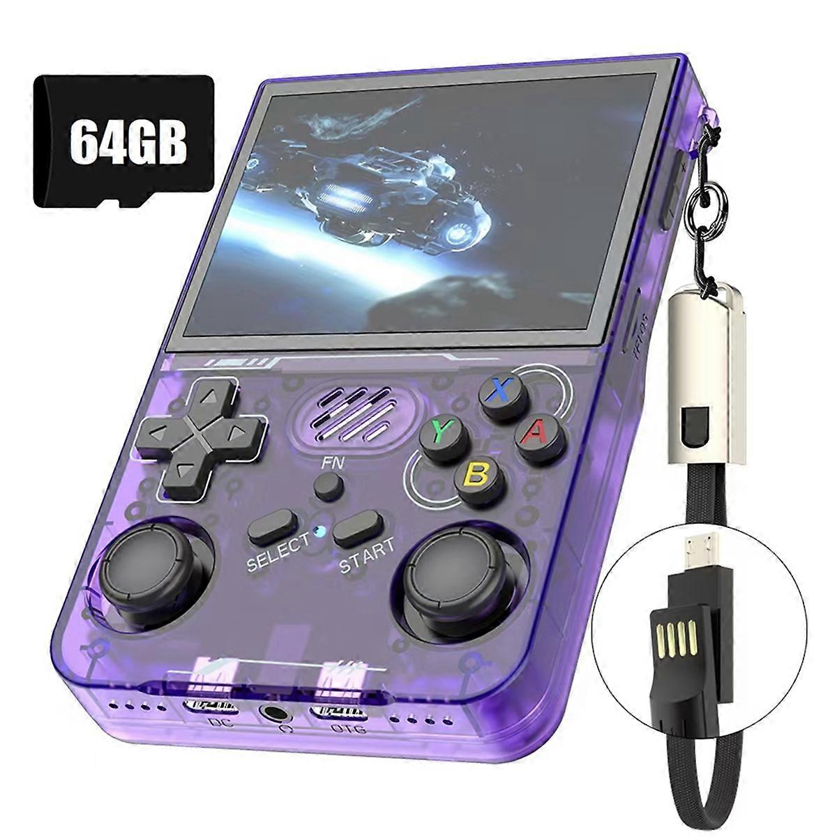 R36XX Retro Handheld Game Console 64G 14000+Games Linux System 3.5 Inch Screen Portable Pocket Vide