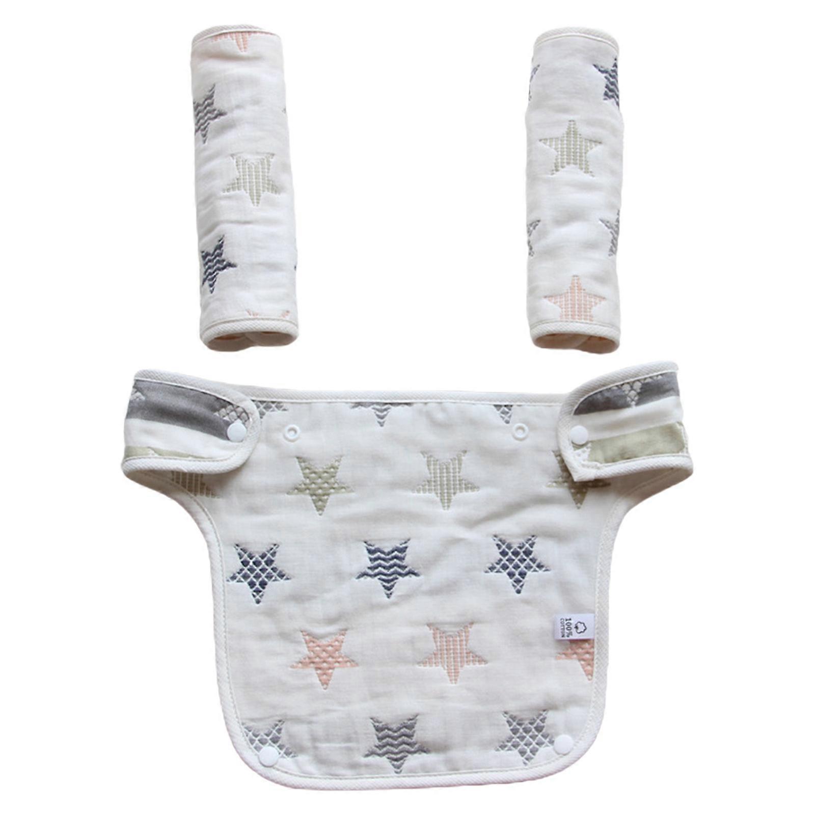 Baby Bib Waist Stool for Carrier Protective Cover Pad Universal Infant Toddler Saliva Towel Multi-Function Feeding Burp Cloths Five-pointed star