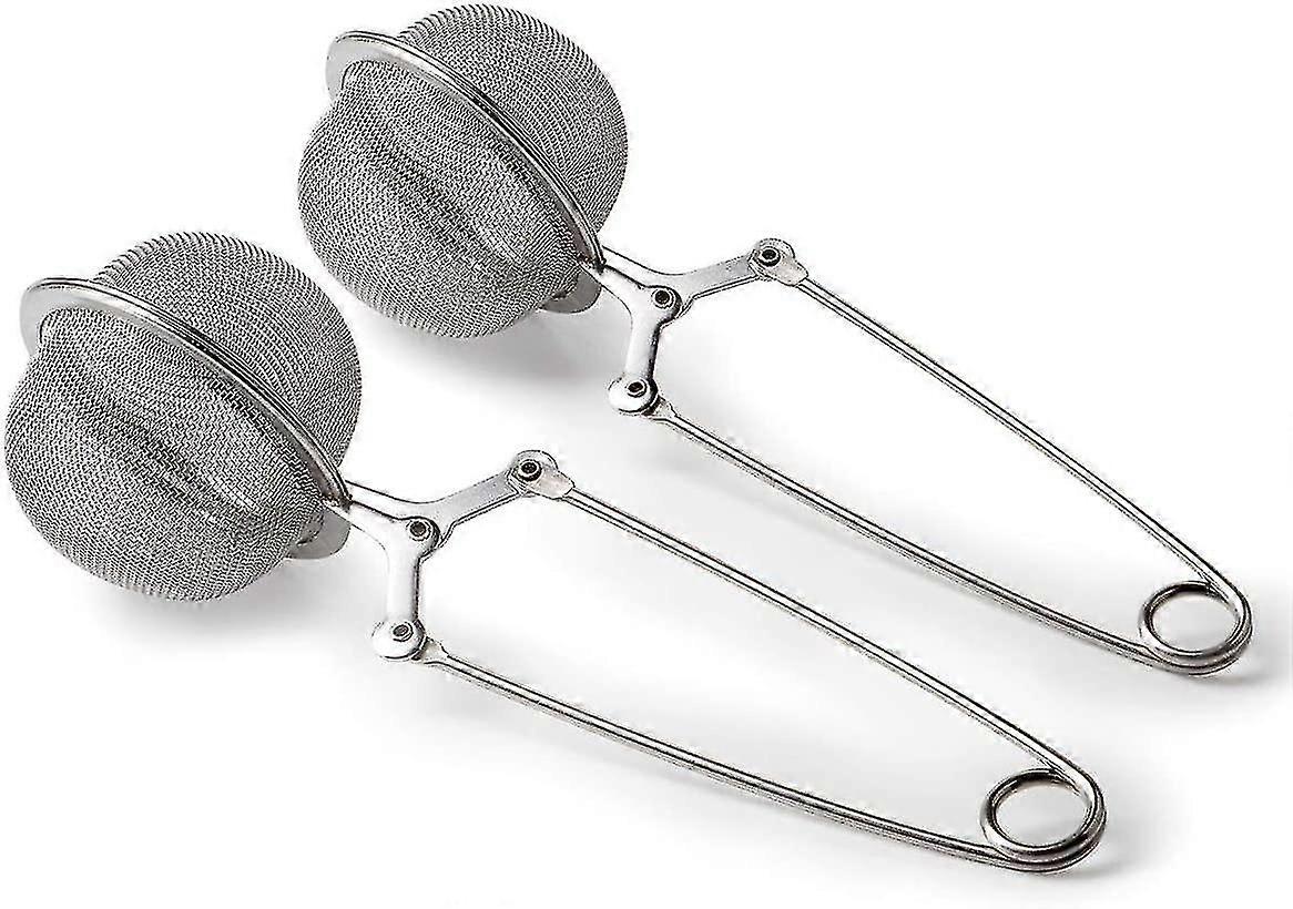 Stainless Steel Tea Infuser Ball with Mesh Strainer (2pcs, Silver)