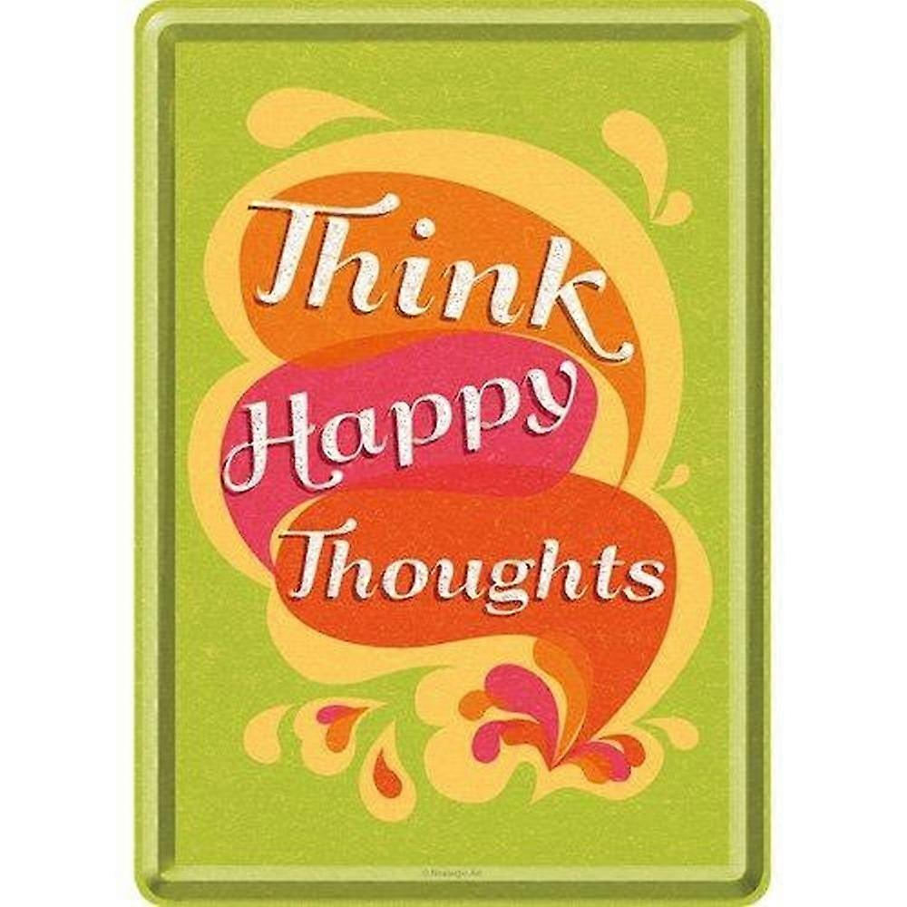 Aluminum postcard Word Up Think Happy Thoughts