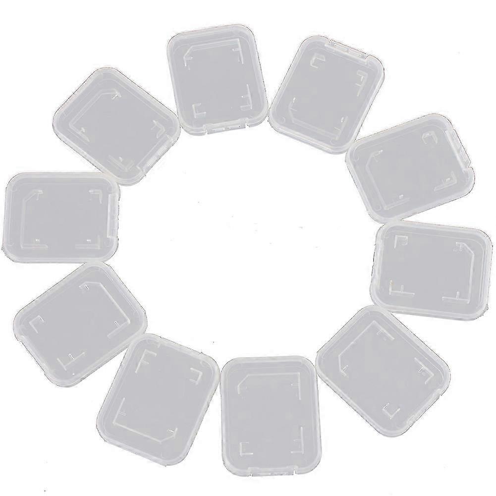10Pcs/Set SD SDHC Memory Card Transparent Storage Box Protective Case Holder