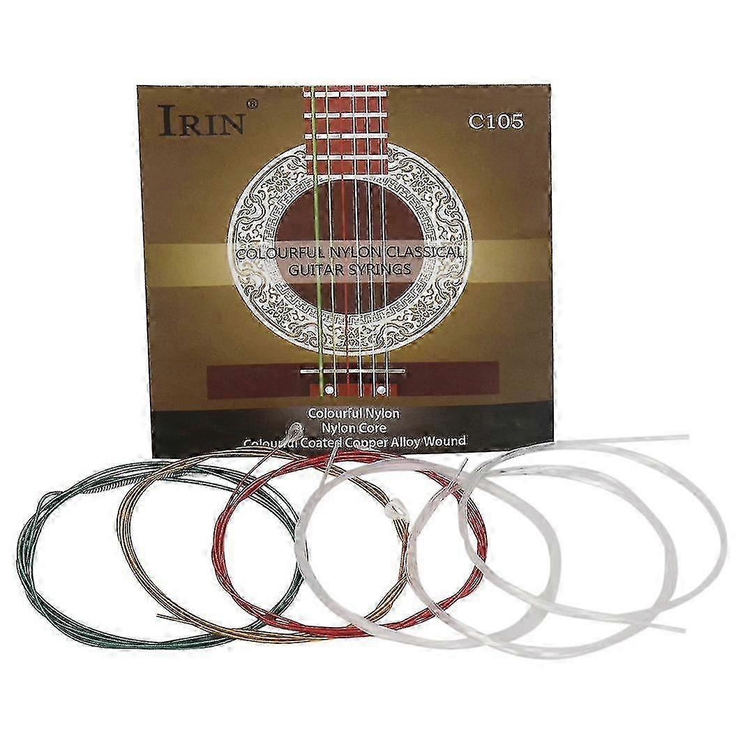 Colorful Coated Copper Alloy Wound Nylon Core Guitar Strings Suitable for Acoustic and Classical Instruments