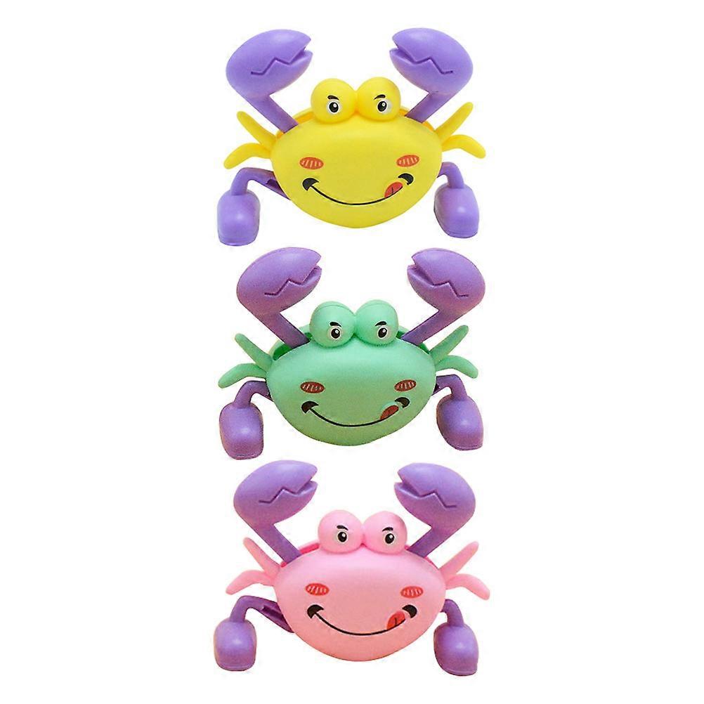 3pcs Wind Up Crab Toy for Interactive Play – Educational, Portable, Tactile Skill Development, Cartoon Crab Shaped, Battery Free Design
