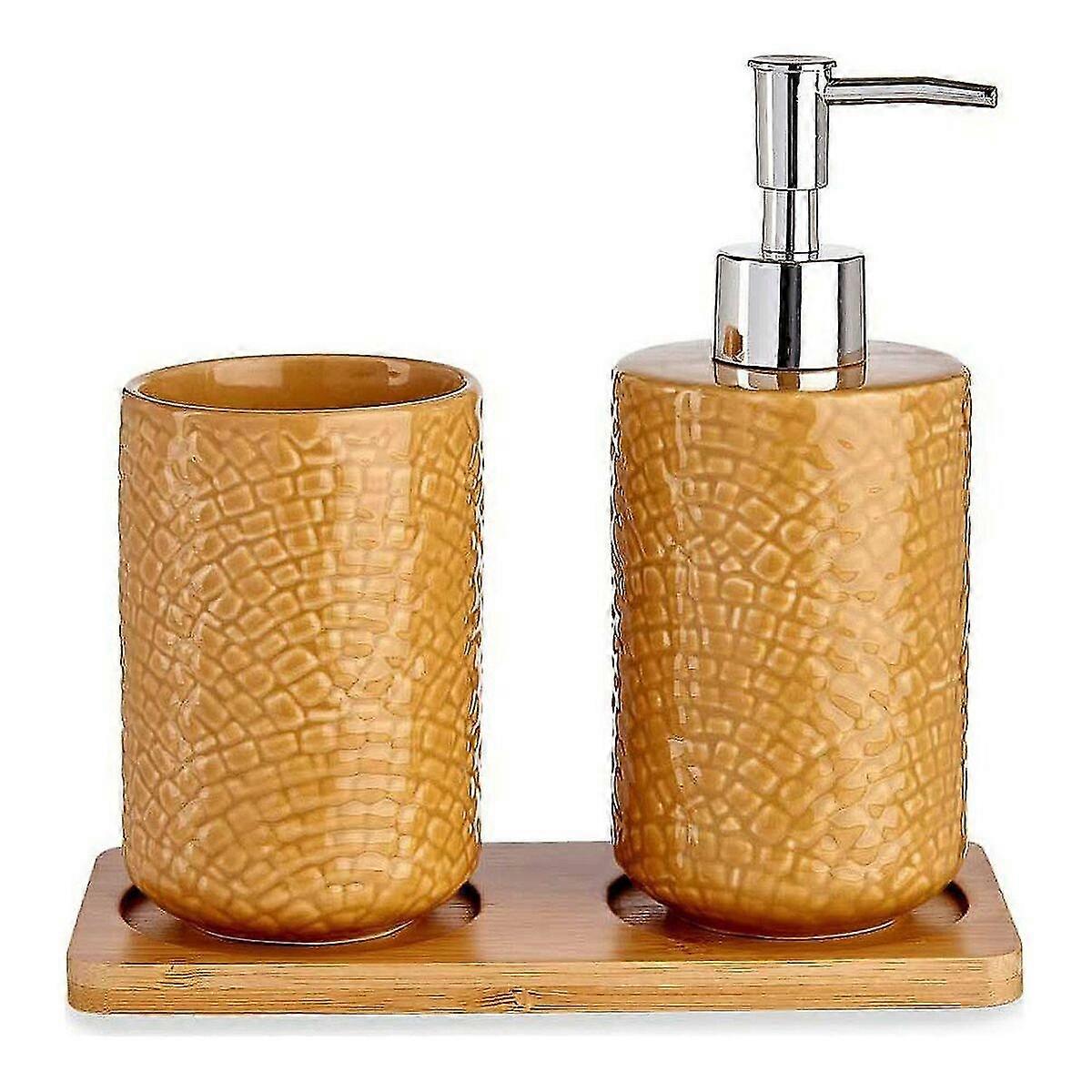 Bath Set PLH03242-3 Camel Bamboo ABS 9x18.5x20cm