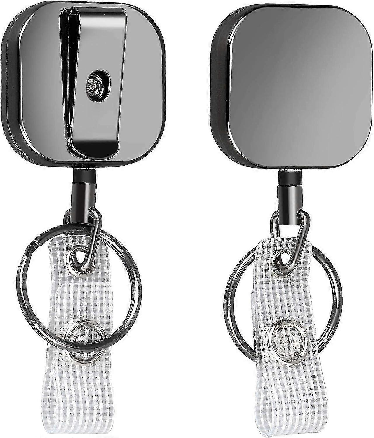 2er-Packung kleine hochbelastbare einziehbare Ausweishalter Spule, wird auch Metall-ID-Ausweishalter