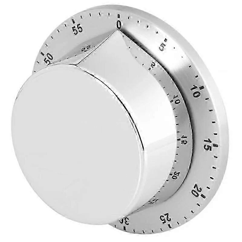 60 Min Magnetic Kitchen Timer - Stainless Steel Cooking Gadget (Silver)
