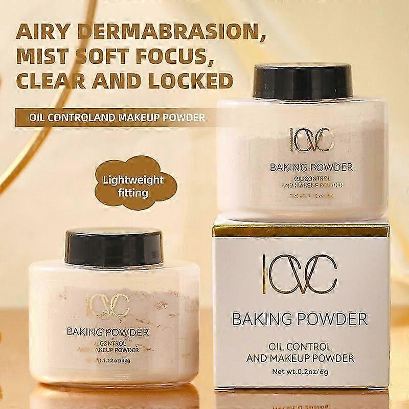 Loose Baking Powder, Makeup Setting Powder, Long Lasting Coverage, Mattifies & Reduces Shine, Translucent