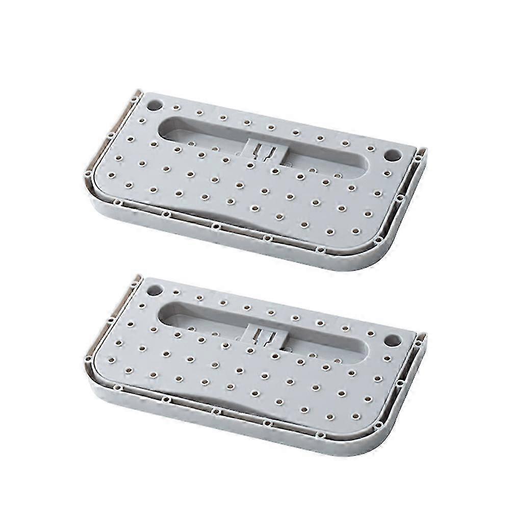 2pcs Foldable Wall Mounted Shoe Rack Hanger, Space-Saving Slipper Storage Organizer (Grey)