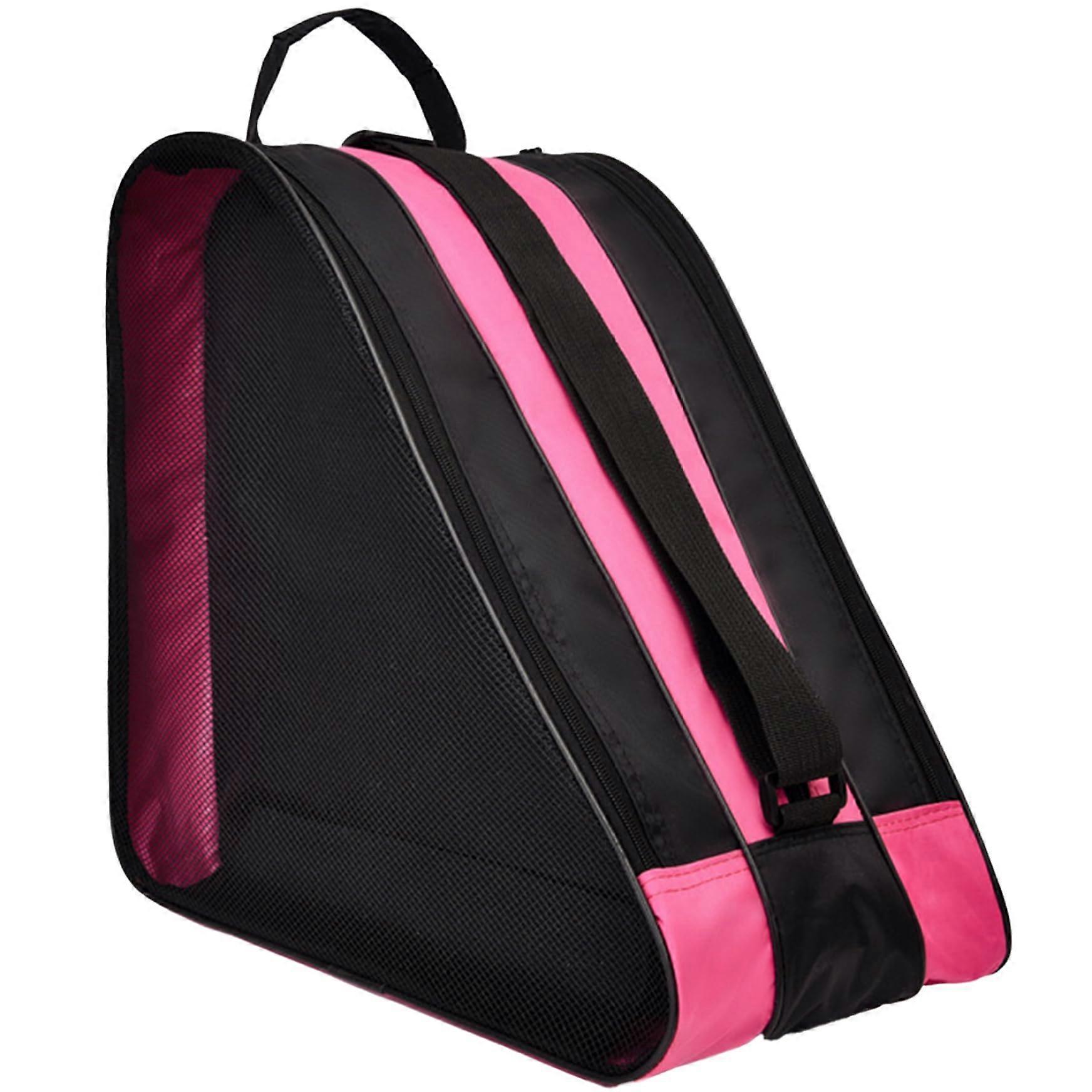 Roller Skate Bag for with Adjustable Strap Oxford Fabric Ice Skate Bag with 2 Sides Mesh Bag Zip Heavy Skate Bag Style 1