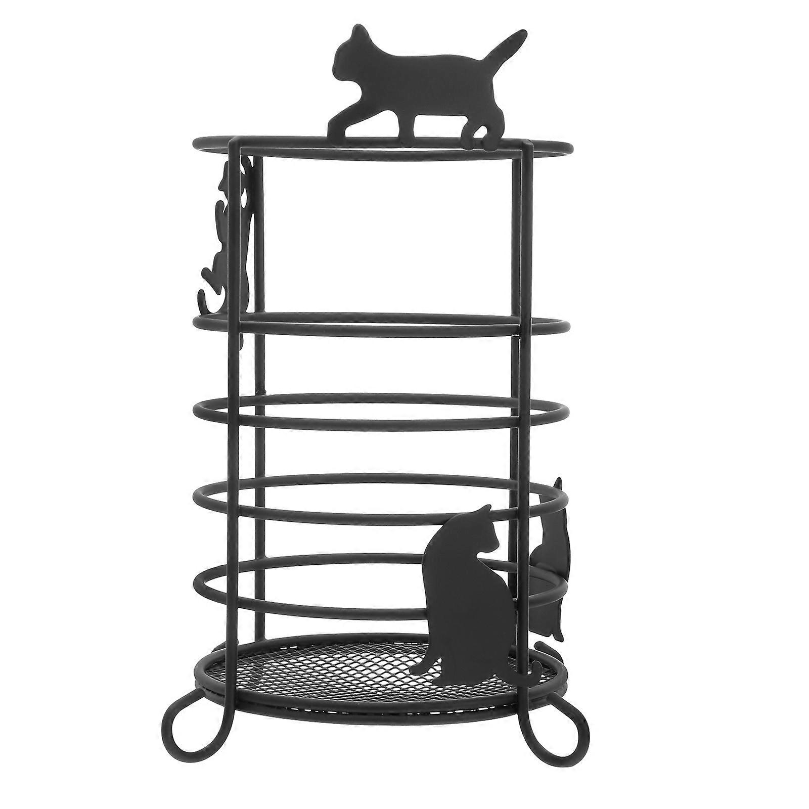 Porte-ustensiles en fer multifonctionnel en forme de chat mignon pour baguettes et vaisselle, conception peu encombrante avec surface lisse