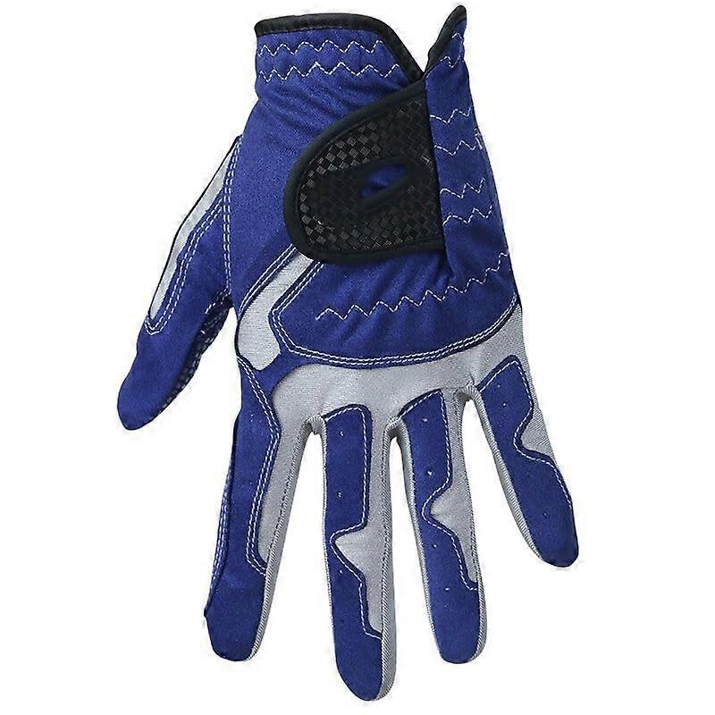 Men's golf glove, soft microfiber, nonslip, breathable (Left Hand Blue, Medium)