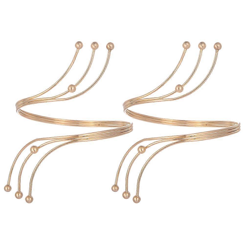 2pcs Arm Cuff Elegant Open Armbands Delicate Upper Band Adornments
