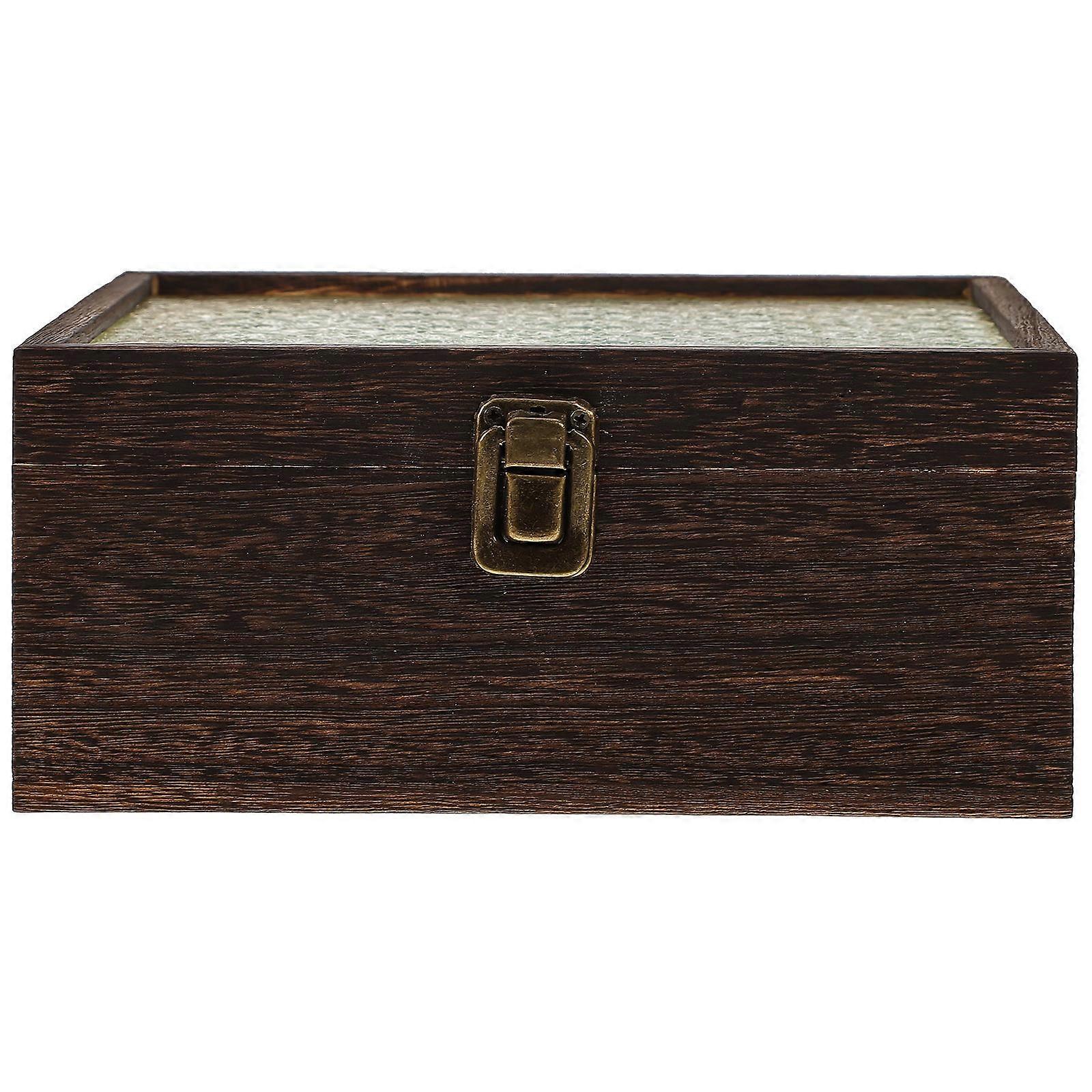 Wooden Jewelry Container With Glass Window For Jewelry Display 21.5x21.5x8cm 1Pcs
