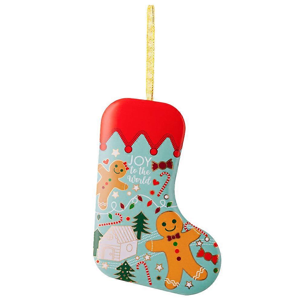 Christmas Cookie Storage Tinplate Box Rectangular Multi-Colored 14X9.5X5CM Decorative Container 1Pack
