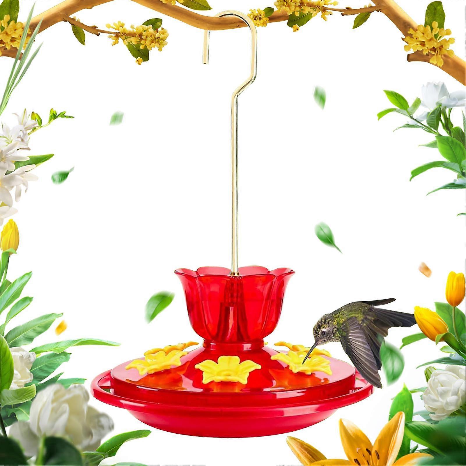 Hummingbird Feeder, AntResistant, WideMouth Easy Fill, 6Port Nectar Dispenser, Leakproof