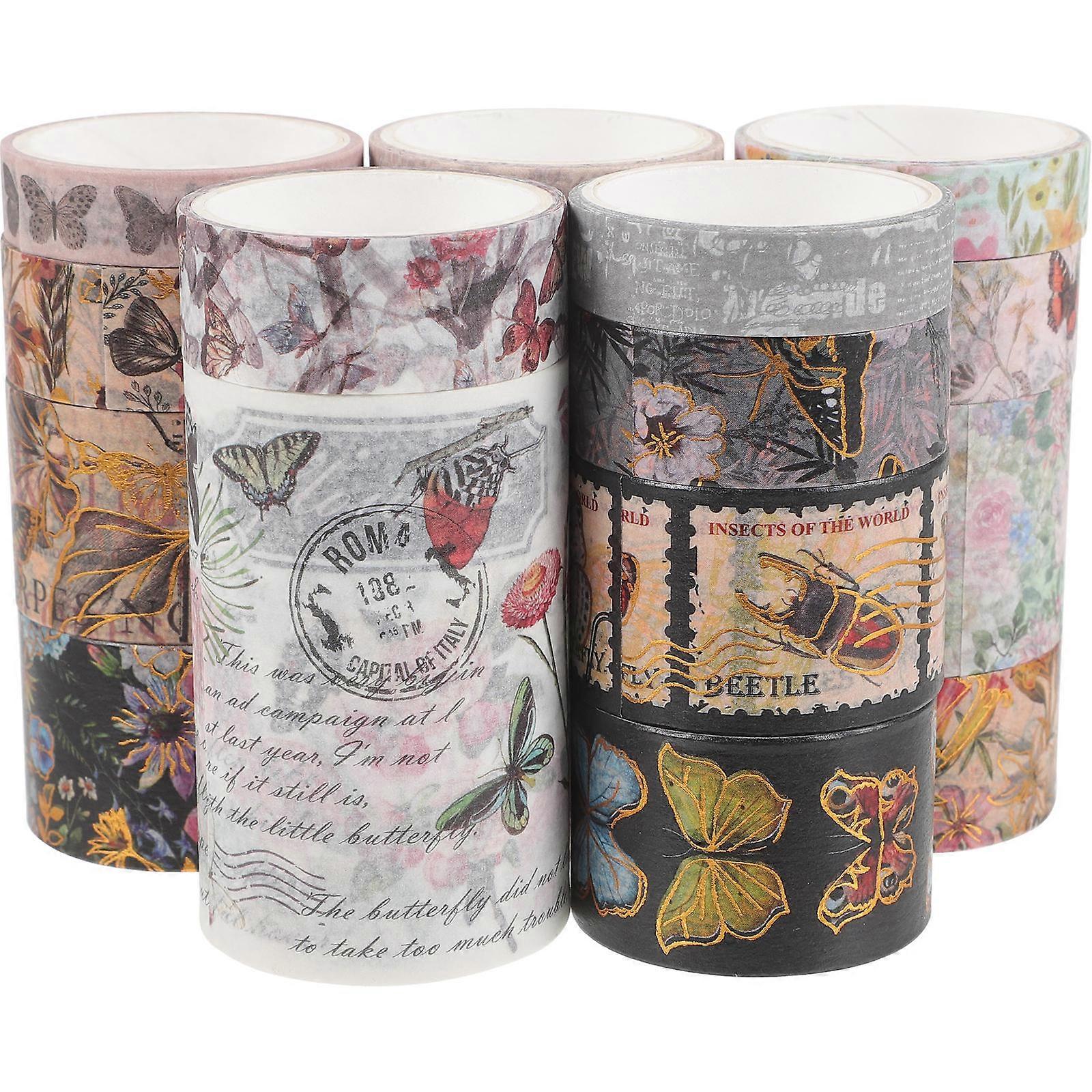 Scrapbook Decorative Tape Vintage Floral Design Adhesive For Albums 17Rolls