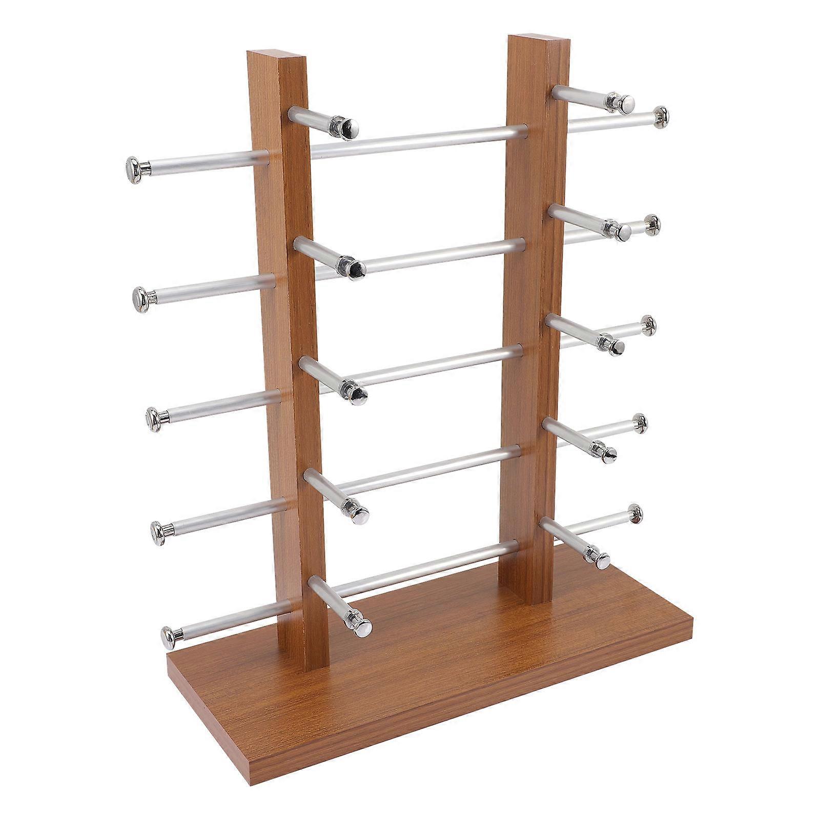 Sunglasses Display Rack Glasses Holder for Storage Light Brown