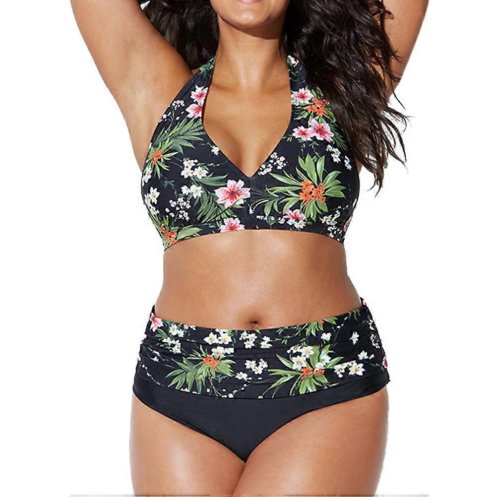 Cute Bikinis Full Coverage Two-Piece Swimsuit for Women Summer Beach Vacation Assorted Color 1Set
