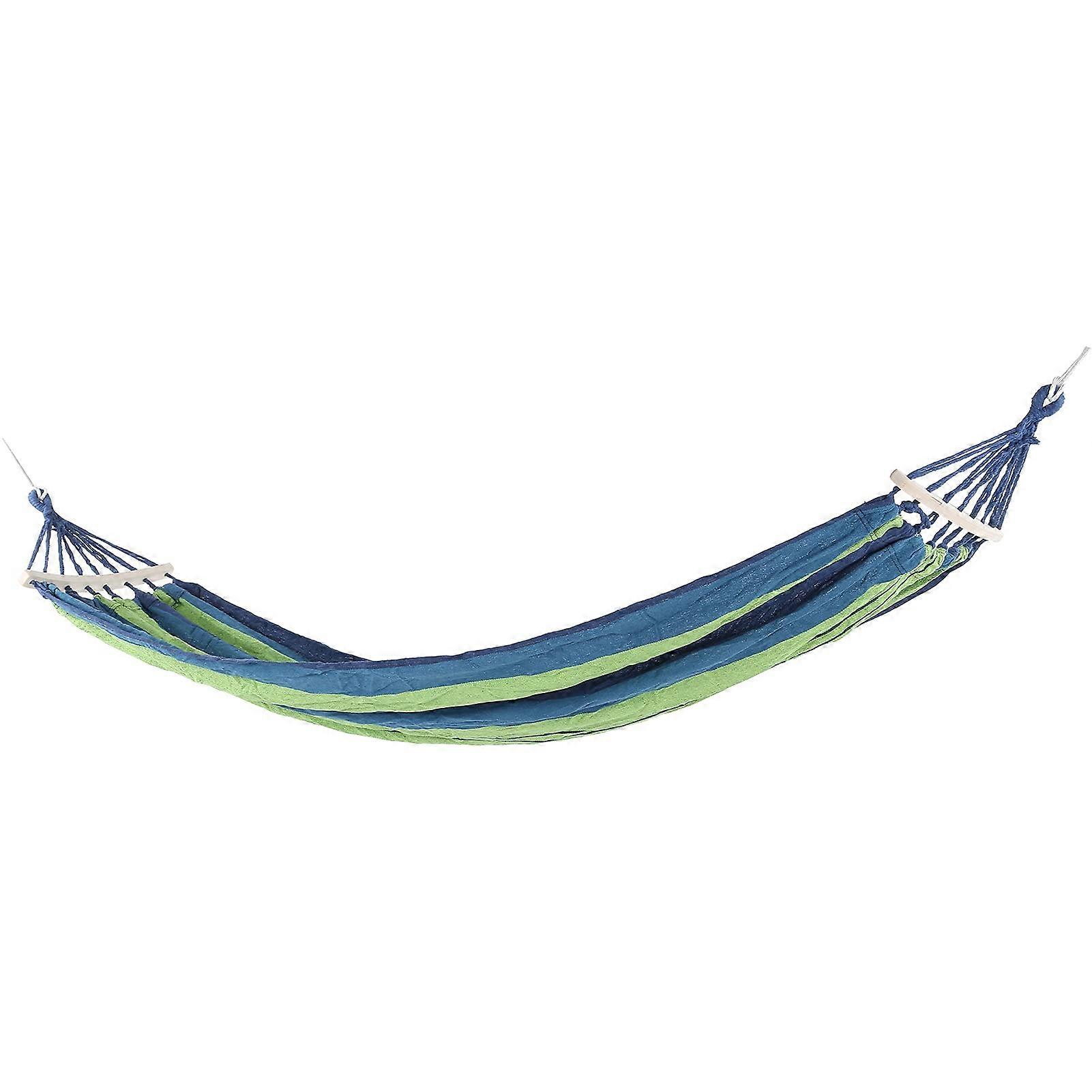 Camping Hammock Travel Swing Hammock with Hardwood Spreader Bar Carry Bag Paint Bar Blue