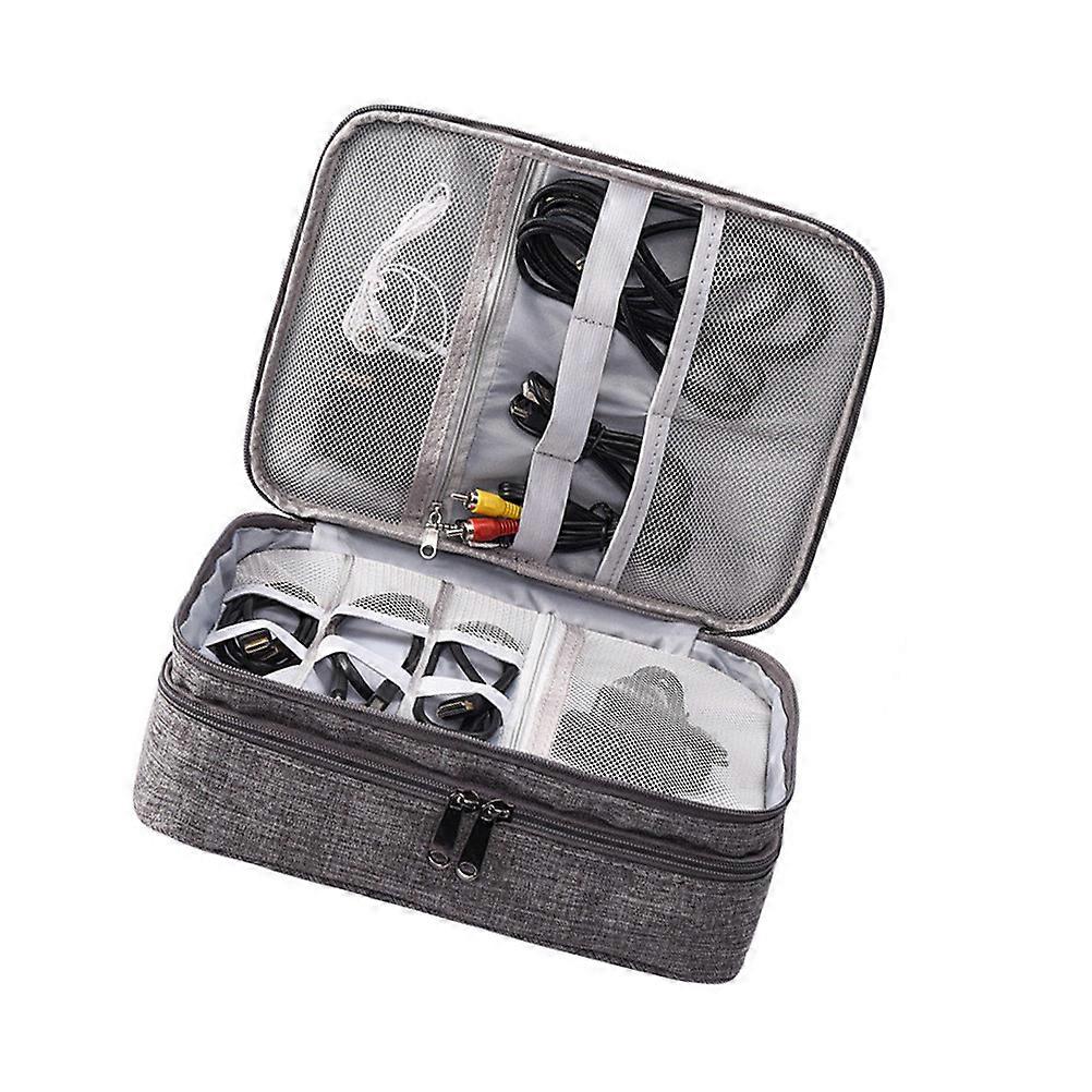 Layers Electronics Carrying Case   Compact Travel Pouch for Gadgets, U Discs, and Tech Accessories   Lightweight Organizer in Grey