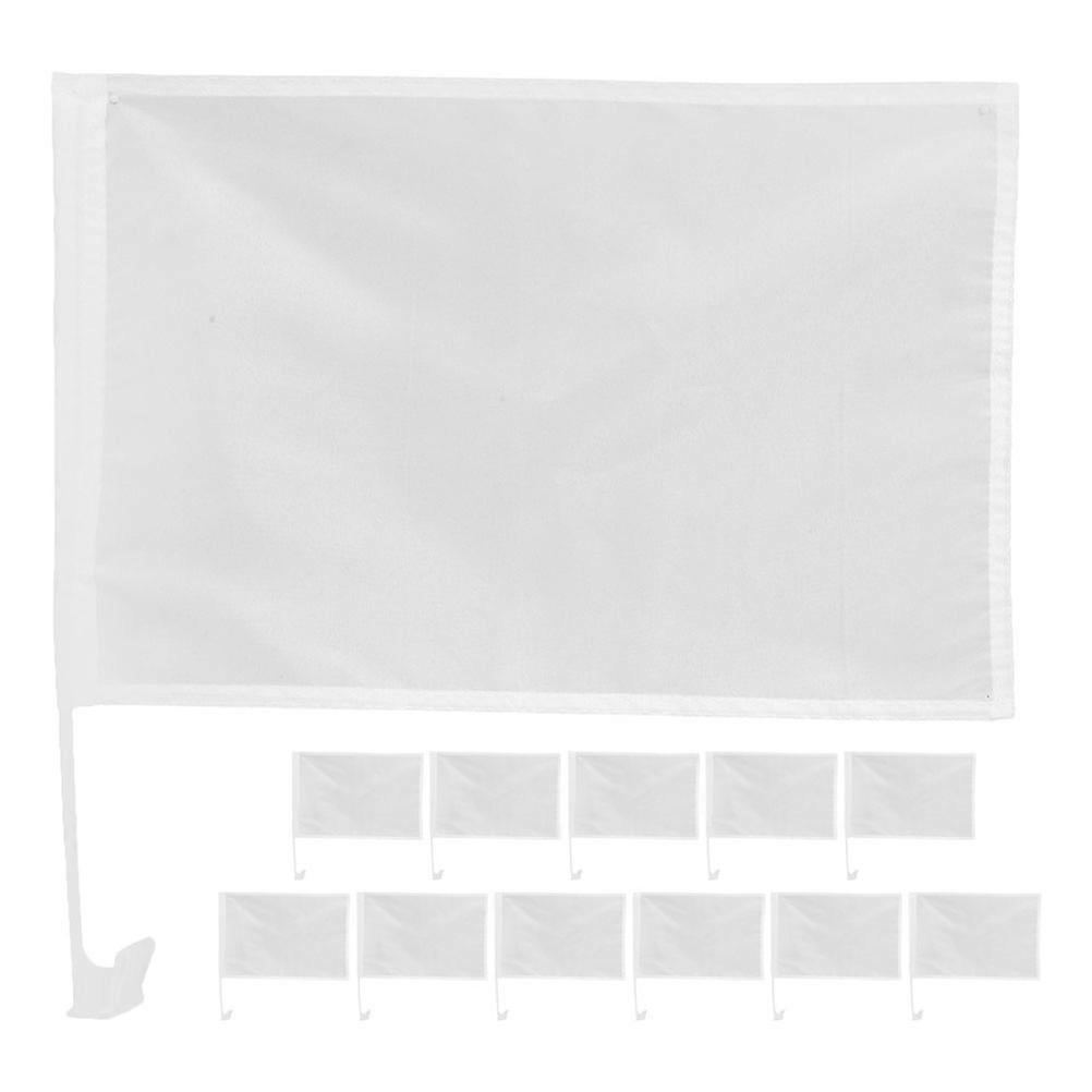 12pcs Blank Handheld Flags for DIY Lightweight Car Window Decorations – Easy Installation for Events and Celebrations