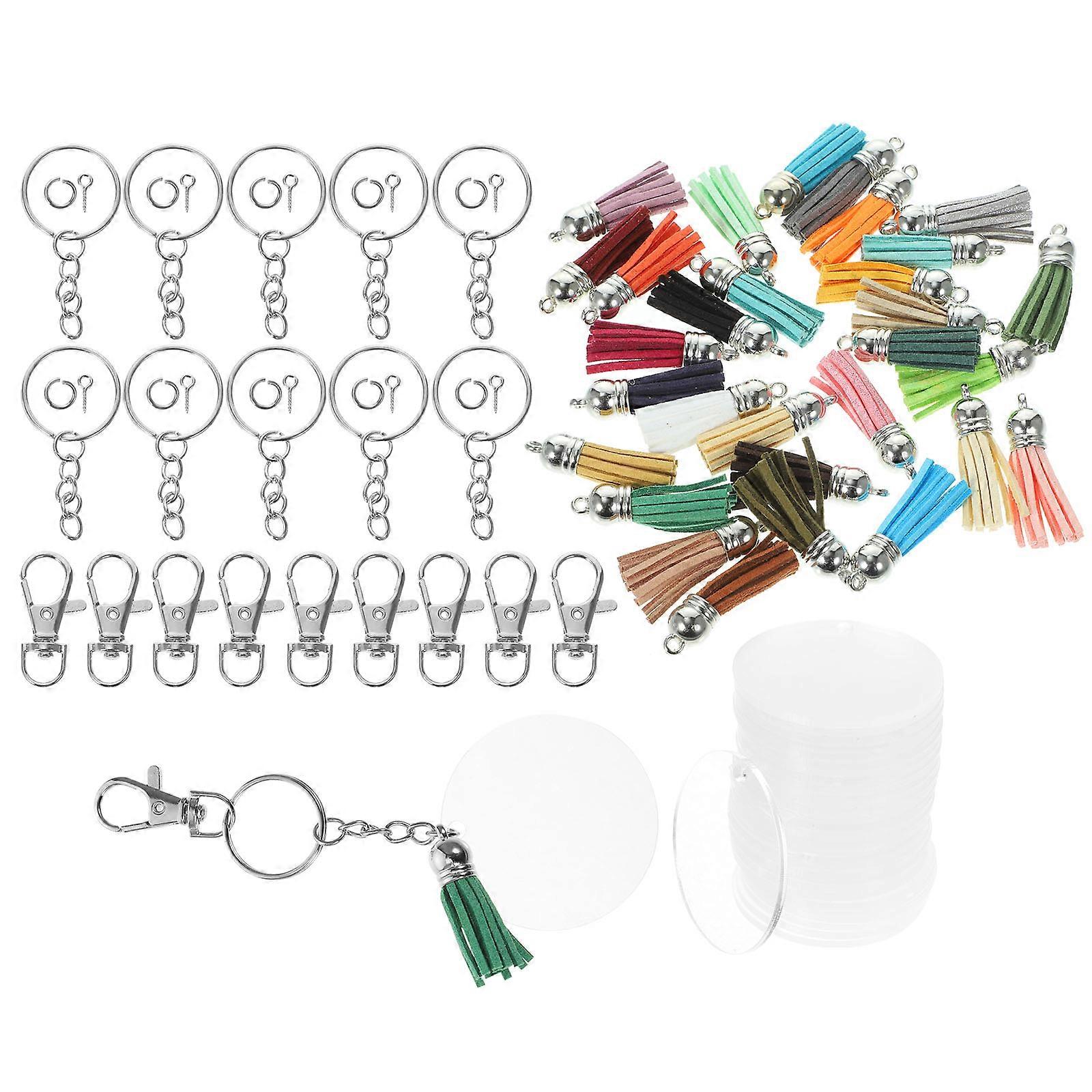 Keychain Craft Acrylic Keychain Decoration Sublimation of Desired Patterns 3.6x0.9x0.9cm Tassel 180 Pieces
