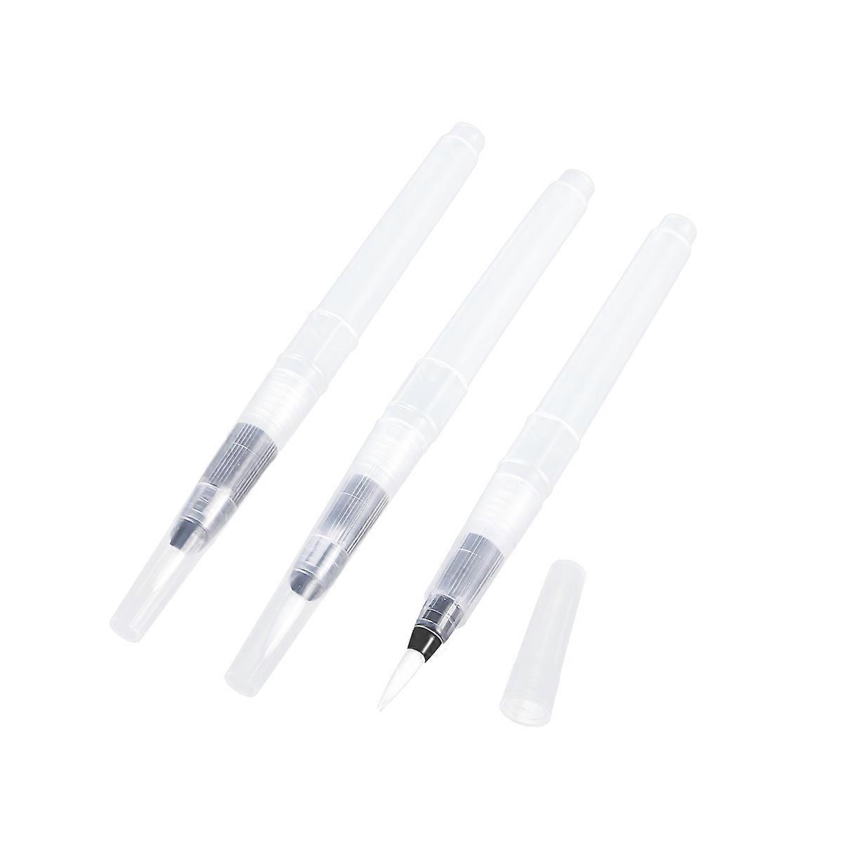 فرشاة طلاء الحبر قلم فرشاة الماء لفناني الرسم المنزلي شفاف متوسط طول الشعر 1.6 سم 3 قطع