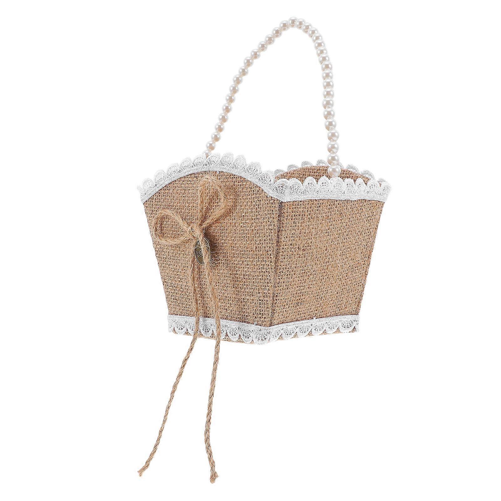 Here's a refined and appealing product description based on your input:
**Cute Handwoven Basket with Linen Handle – Perfect for Petals, Romantic