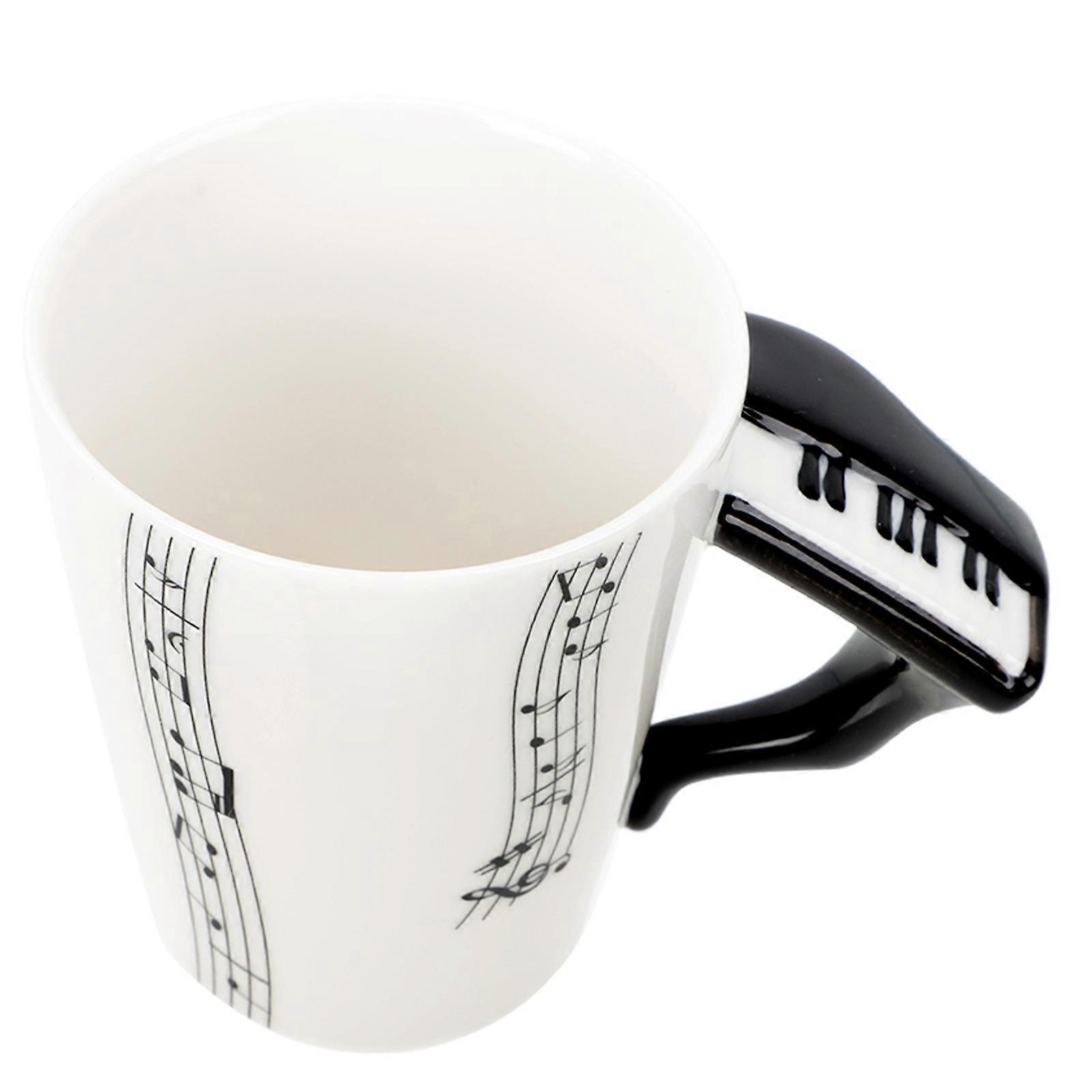 Heat Resistant Ceramic Music Mug with Musical Notes Design for Hot and Cold Beverages – Smooth Surface Coffee Cup for Home and Office Use