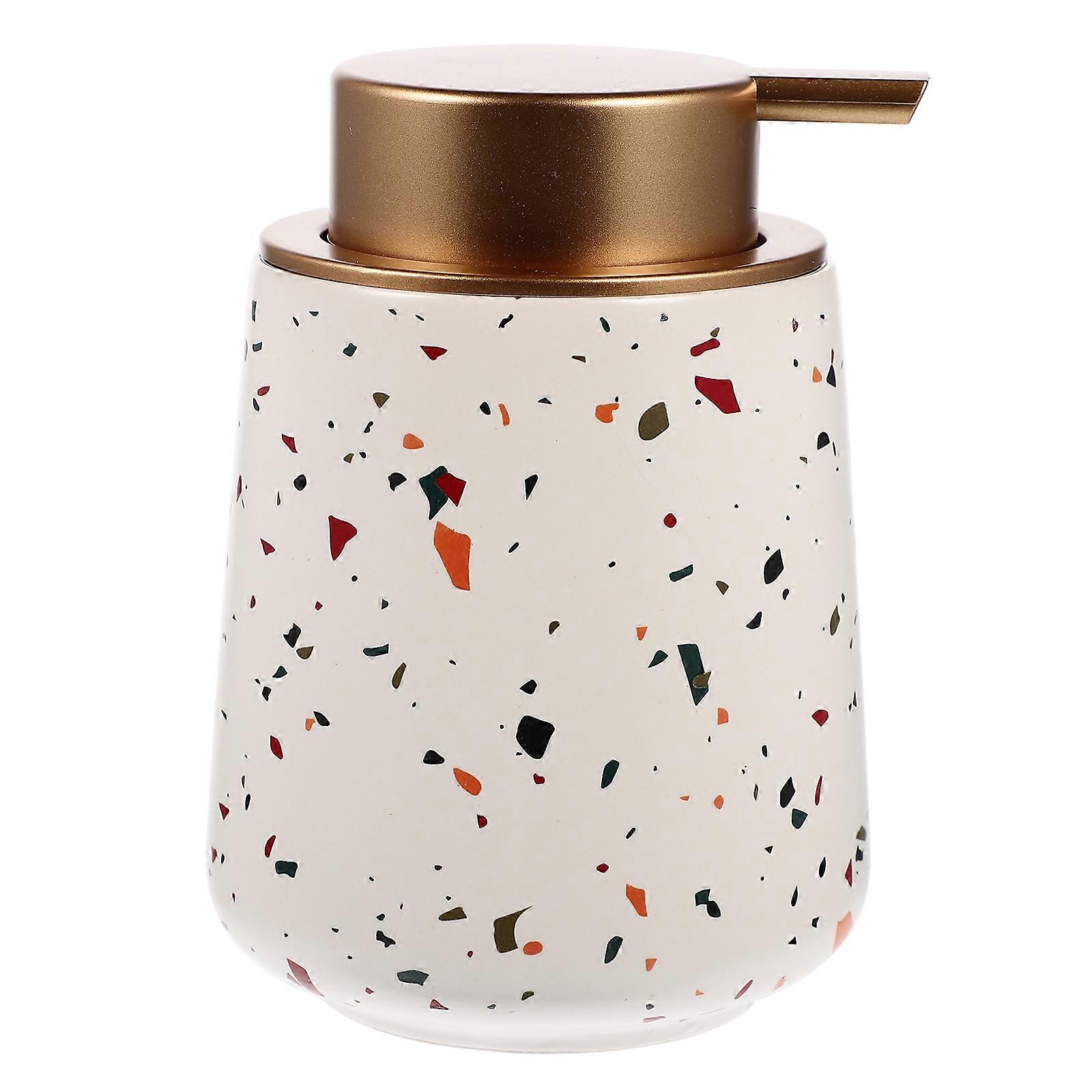 Ceramic Pump Bottle Shampoo Dispenser Bathroom Accessories 13x8.5cm Multi-Colored Liquid Storage 1Pack